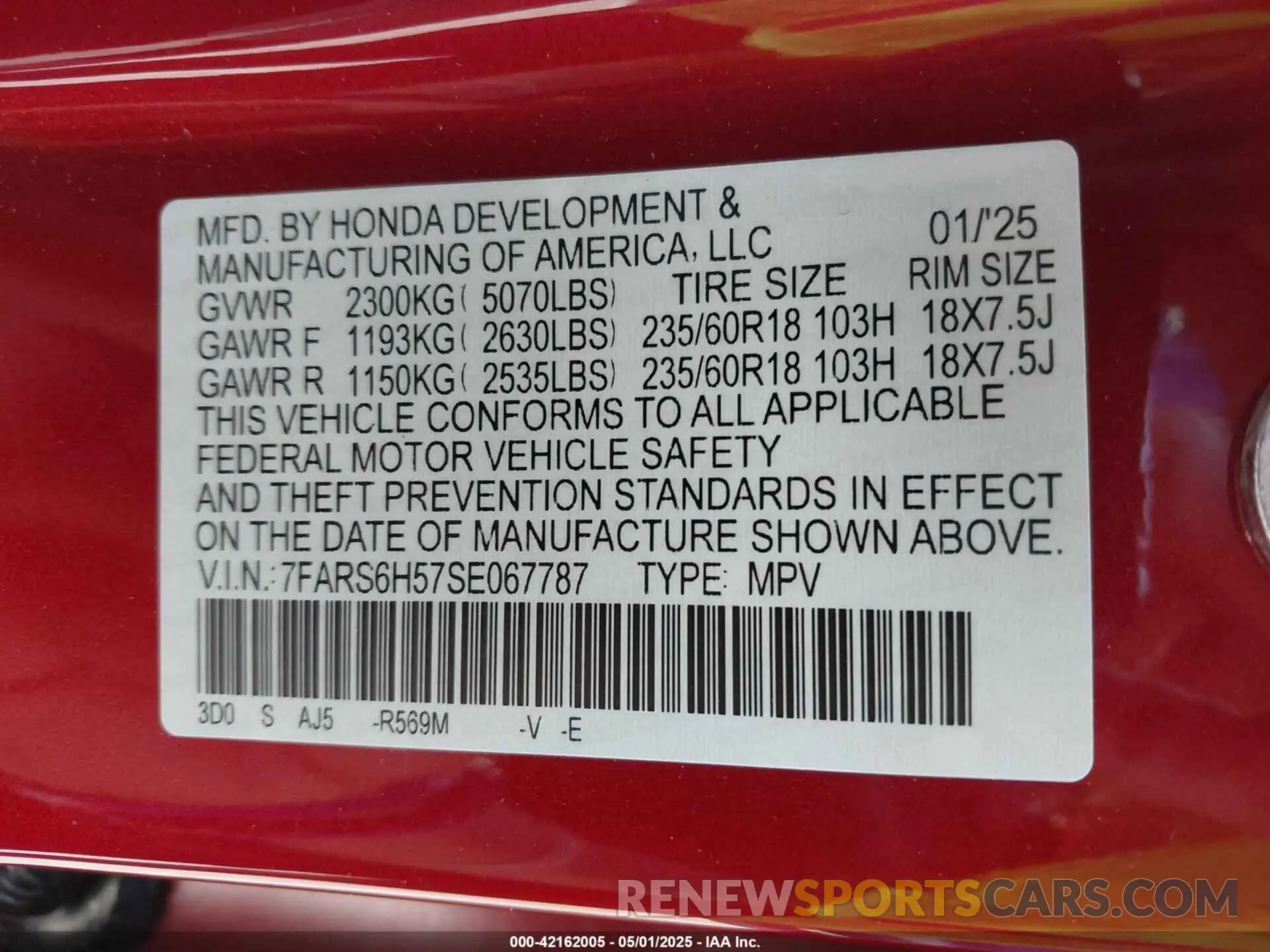 9 Photograph of a damaged car 7FARS6H57SE067787 HONDA CR-V HYBRID 2025