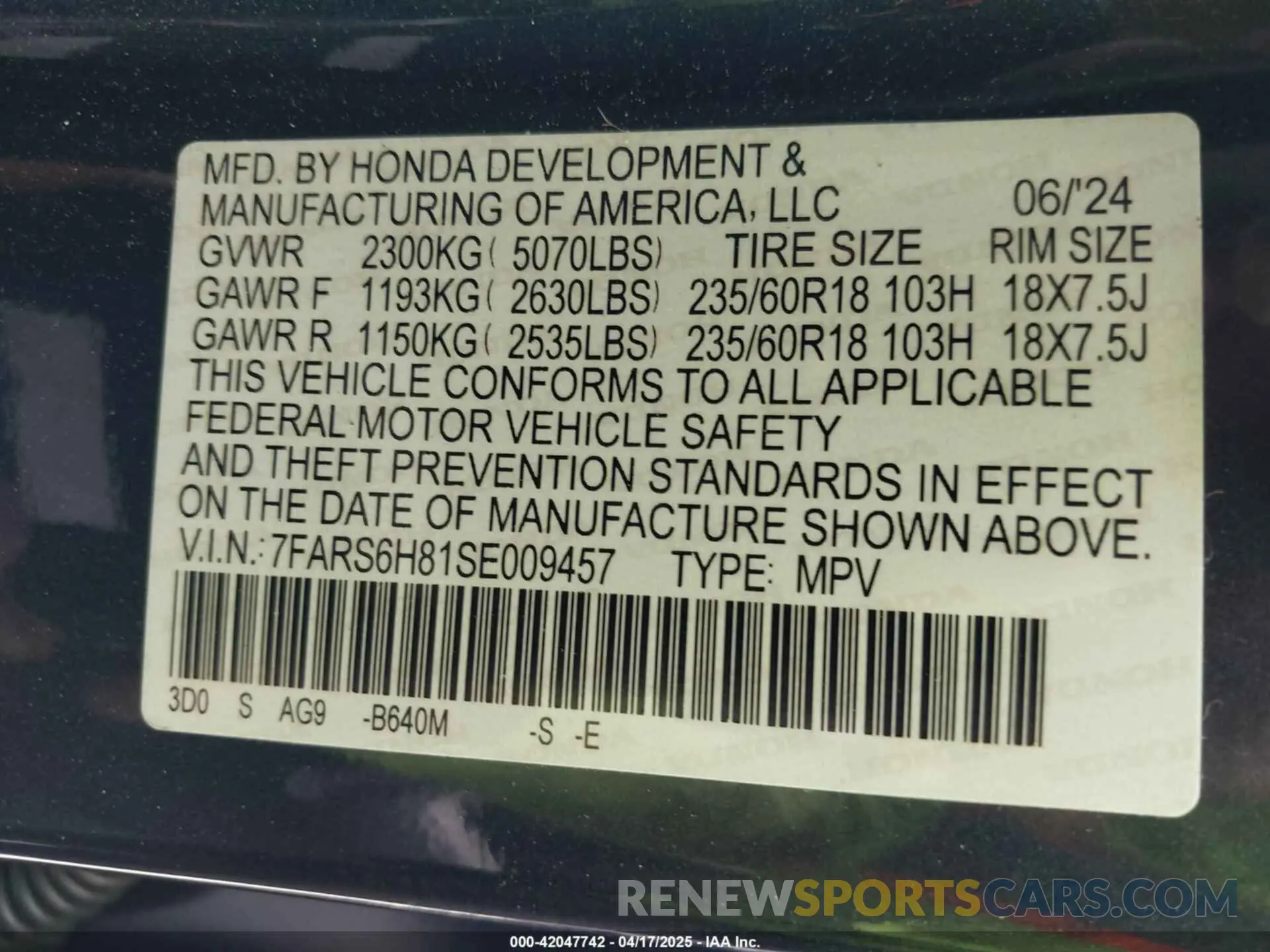 9 Photograph of a damaged car 7FARS6H81SE009457 HONDA CR-V HYBRID 2025
