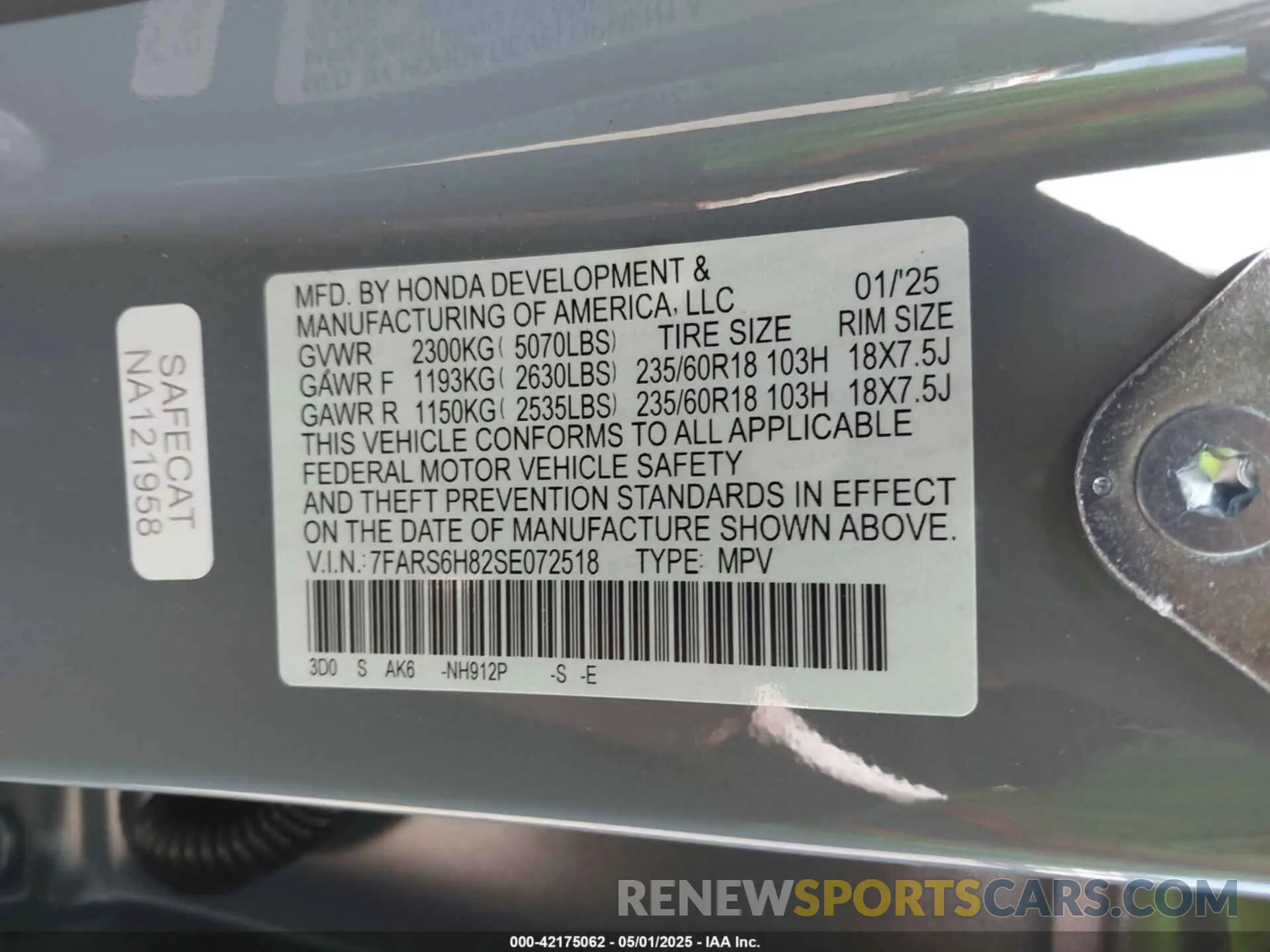 9 Photograph of a damaged car 7FARS6H82SE072518 HONDA CR-V HYBRID 2025