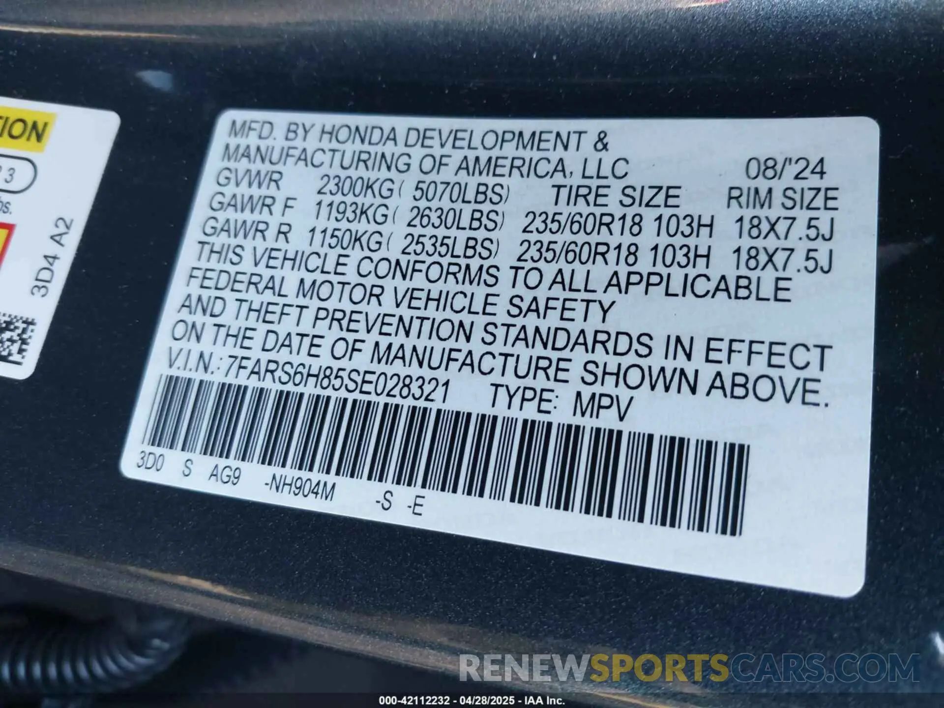 9 Photograph of a damaged car 7FARS6H85SE028321 HONDA CR-V HYBRID 2025