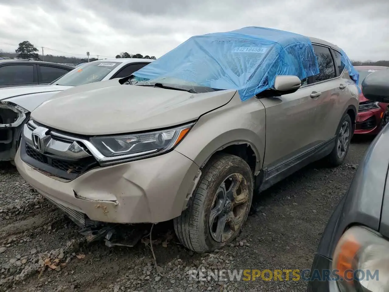 1 Photograph of a damaged car 2HKRW1H83KH503274 HONDA CRV 2019