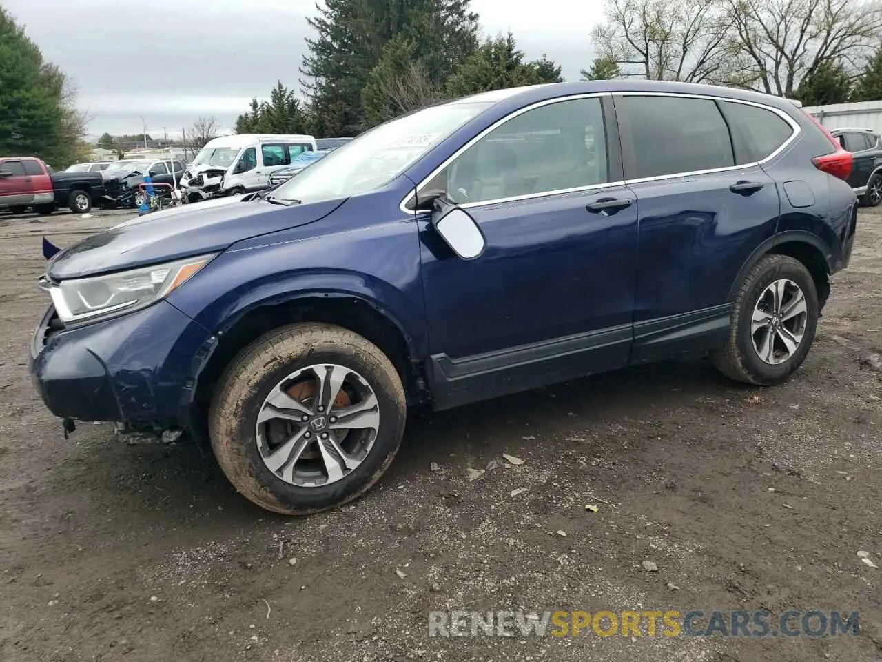 1 Photograph of a damaged car 2HKRW6H32KH211049 HONDA CRV 2019