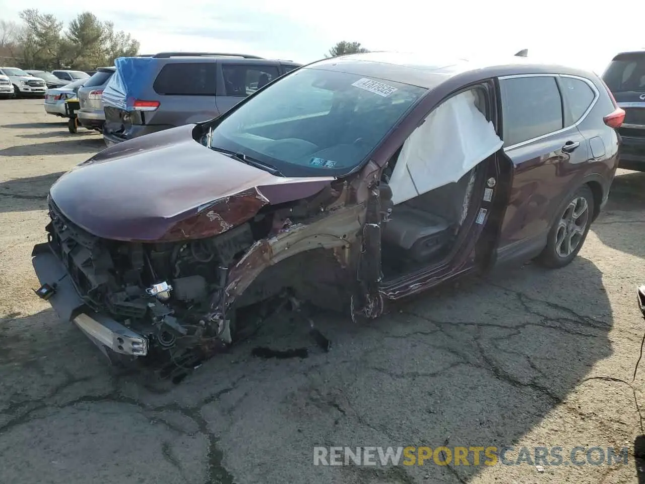 1 Photograph of a damaged car 7FARW2H54KE025493 HONDA CRV 2019