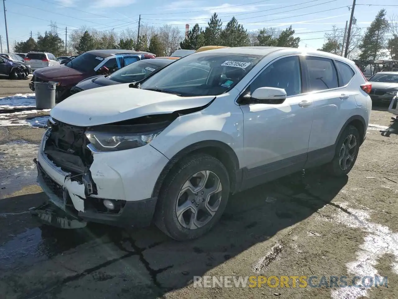 1 Photograph of a damaged car JHLRW2H57KX009938 HONDA CRV 2019