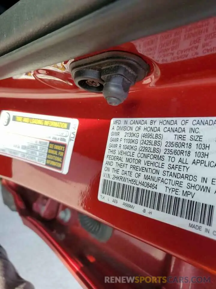 14 Photograph of a damaged car 2HKRW1H55LH408464 HONDA CRV 2020