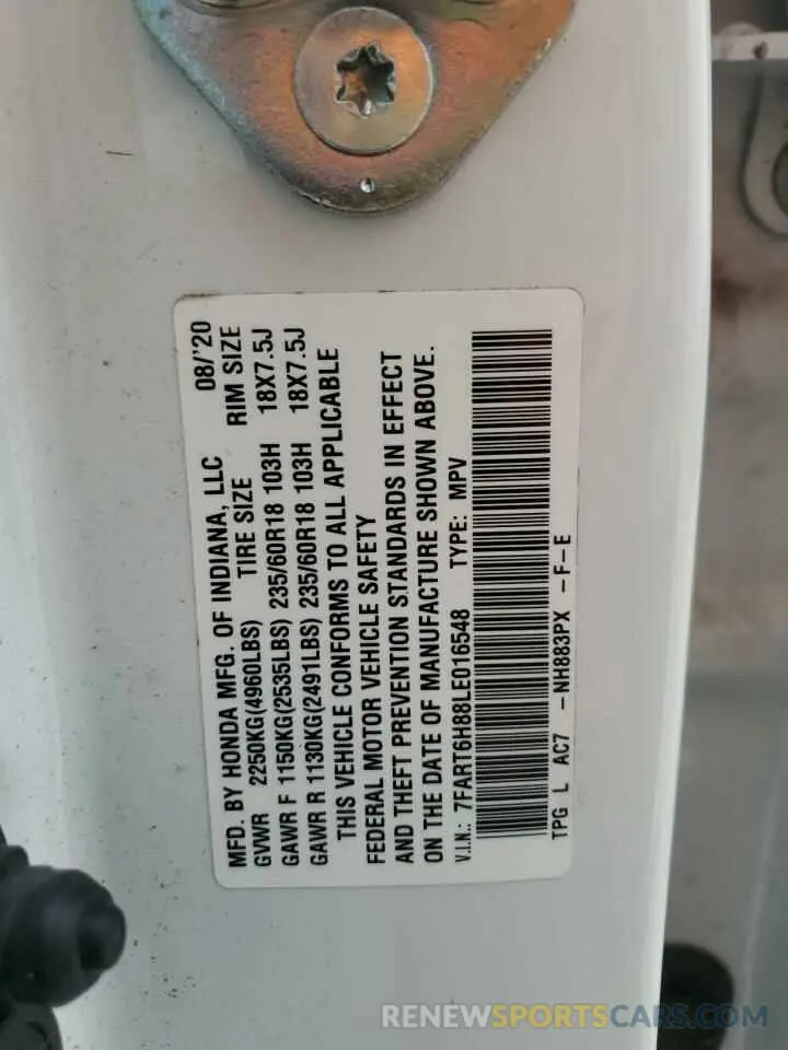 13 Photograph of a damaged car 7FART6H88LE016548 HONDA CRV 2020