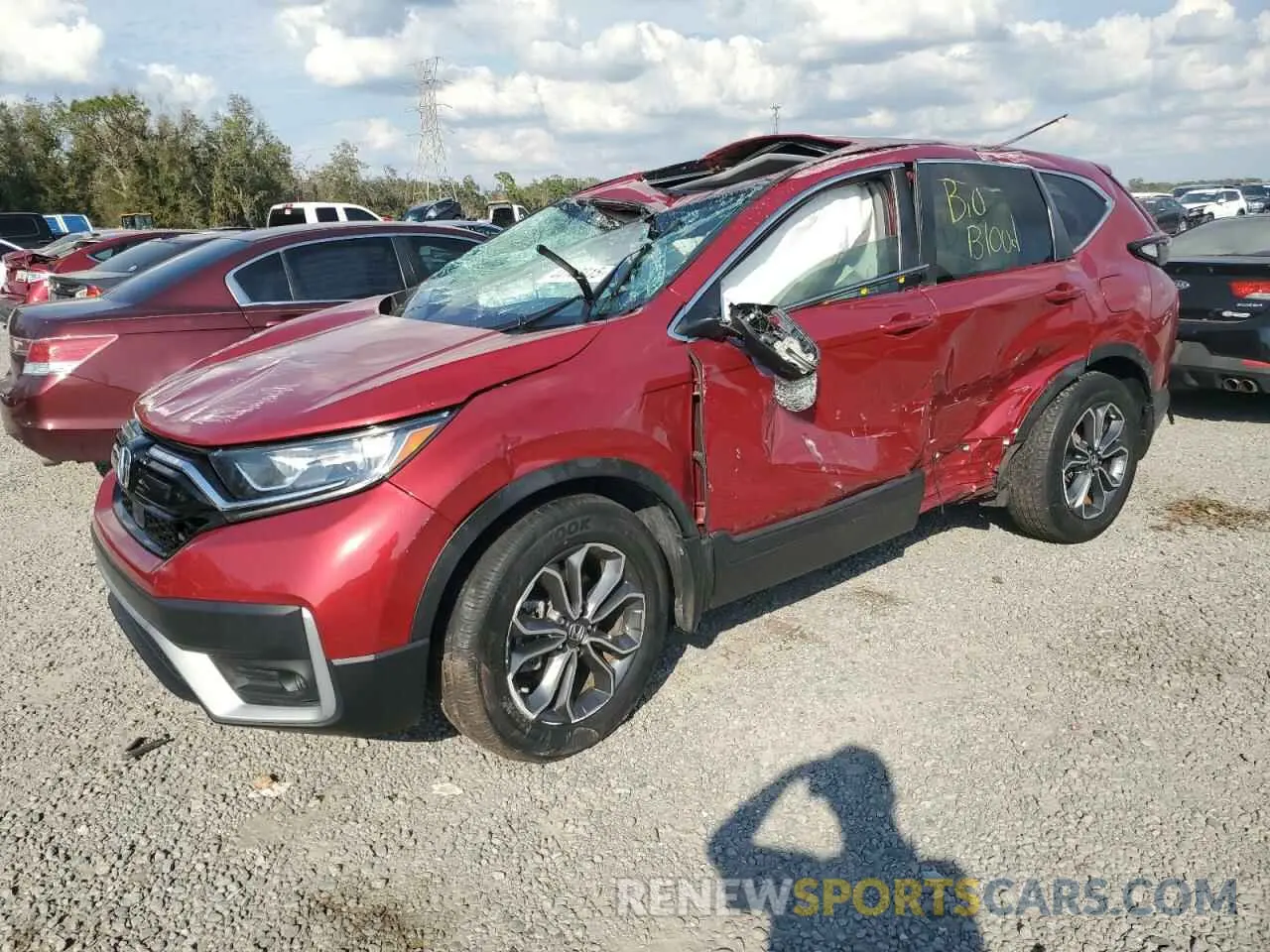 1 Photograph of a damaged car 2HKRW2H57MH673166 HONDA CRV 2021