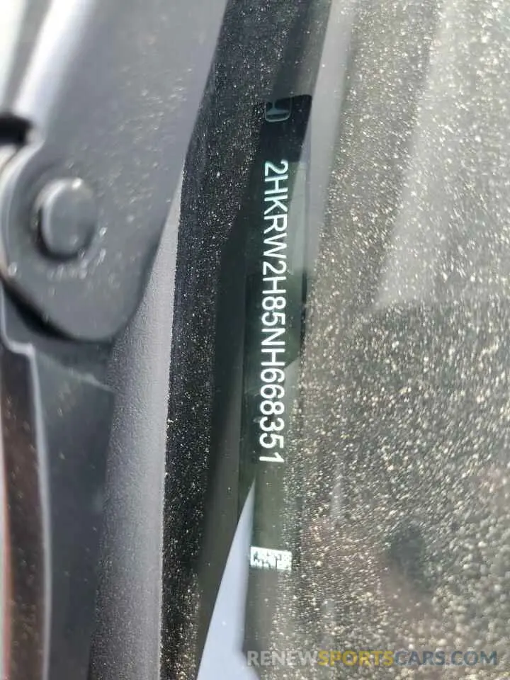 13 Photograph of a damaged car 2HKRW2H85NH668351 HONDA CRV 2022