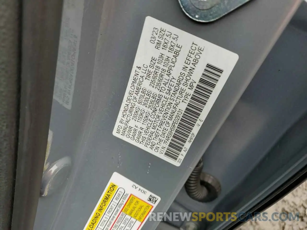 12 Photograph of a damaged car 7FARS6H59PE029131 HONDA CRV 2023