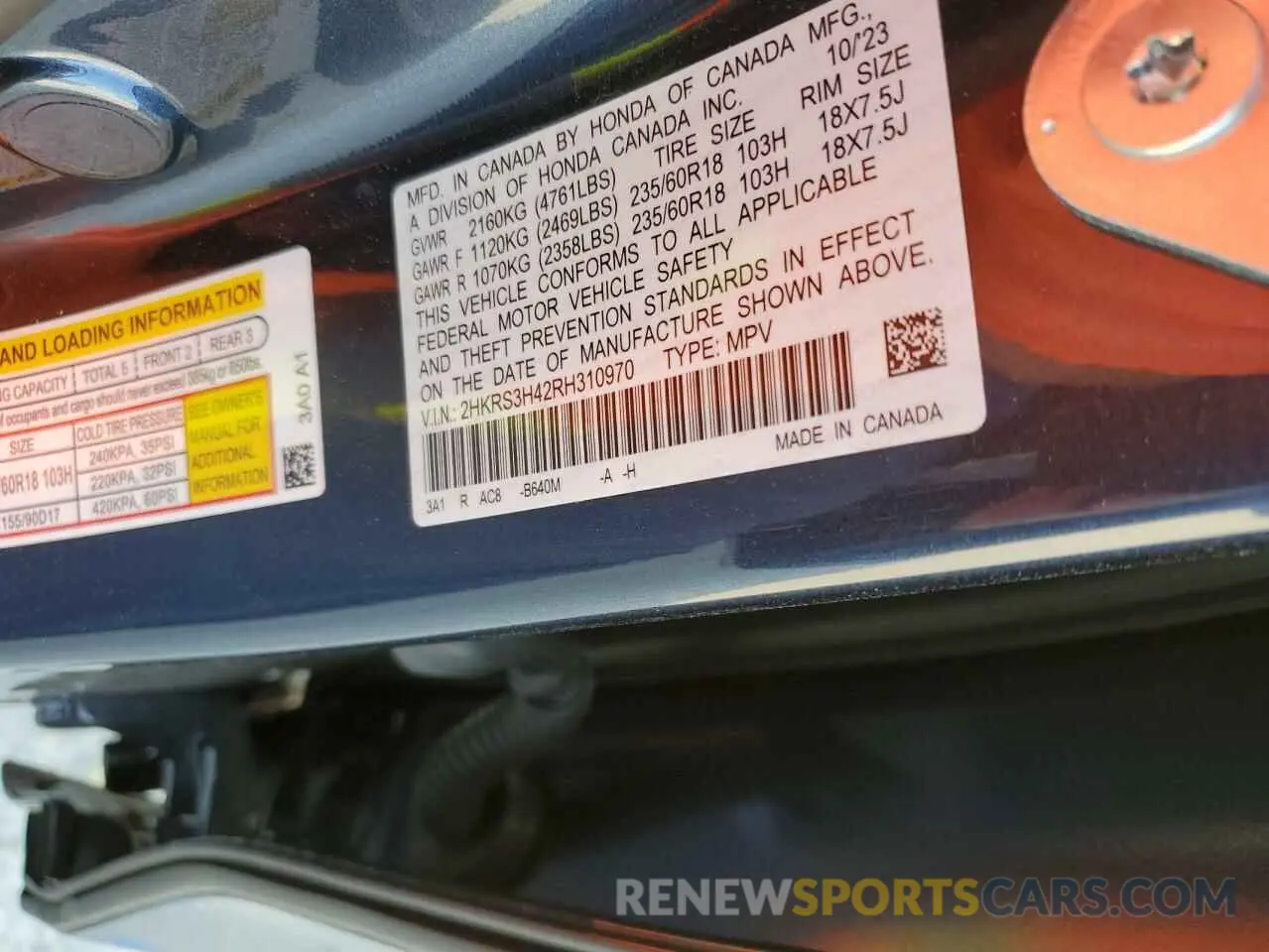 14 Photograph of a damaged car 2HKRS3H42RH310970 HONDA CRV 2024
