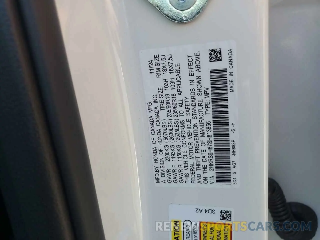 12 Photograph of a damaged car 2HKRS6H87SH813856 HONDA CRV 2025