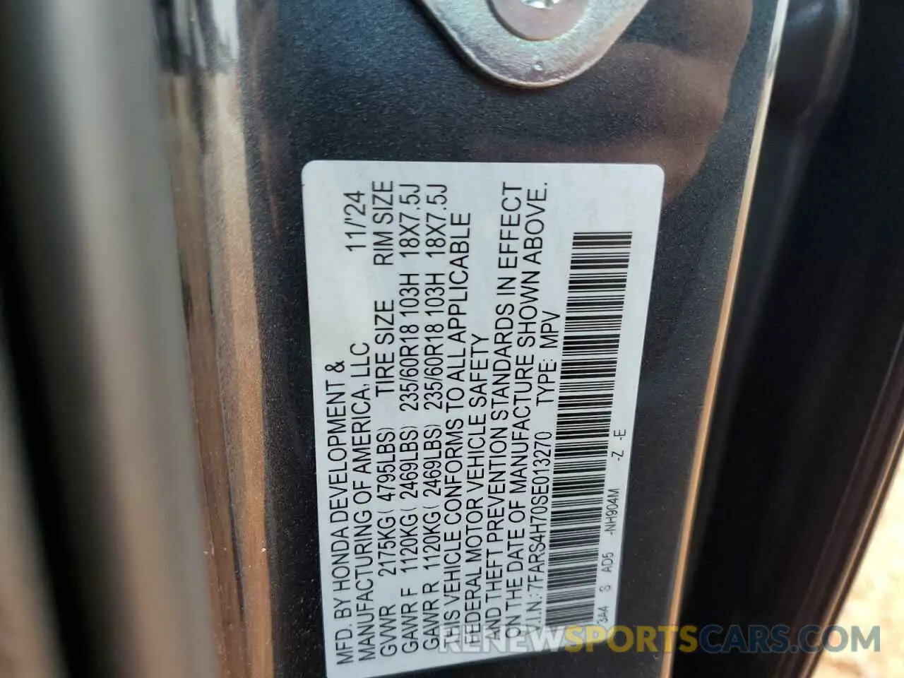 14 Photograph of a damaged car 7FARS4H70SE013270 HONDA CRV 2025
