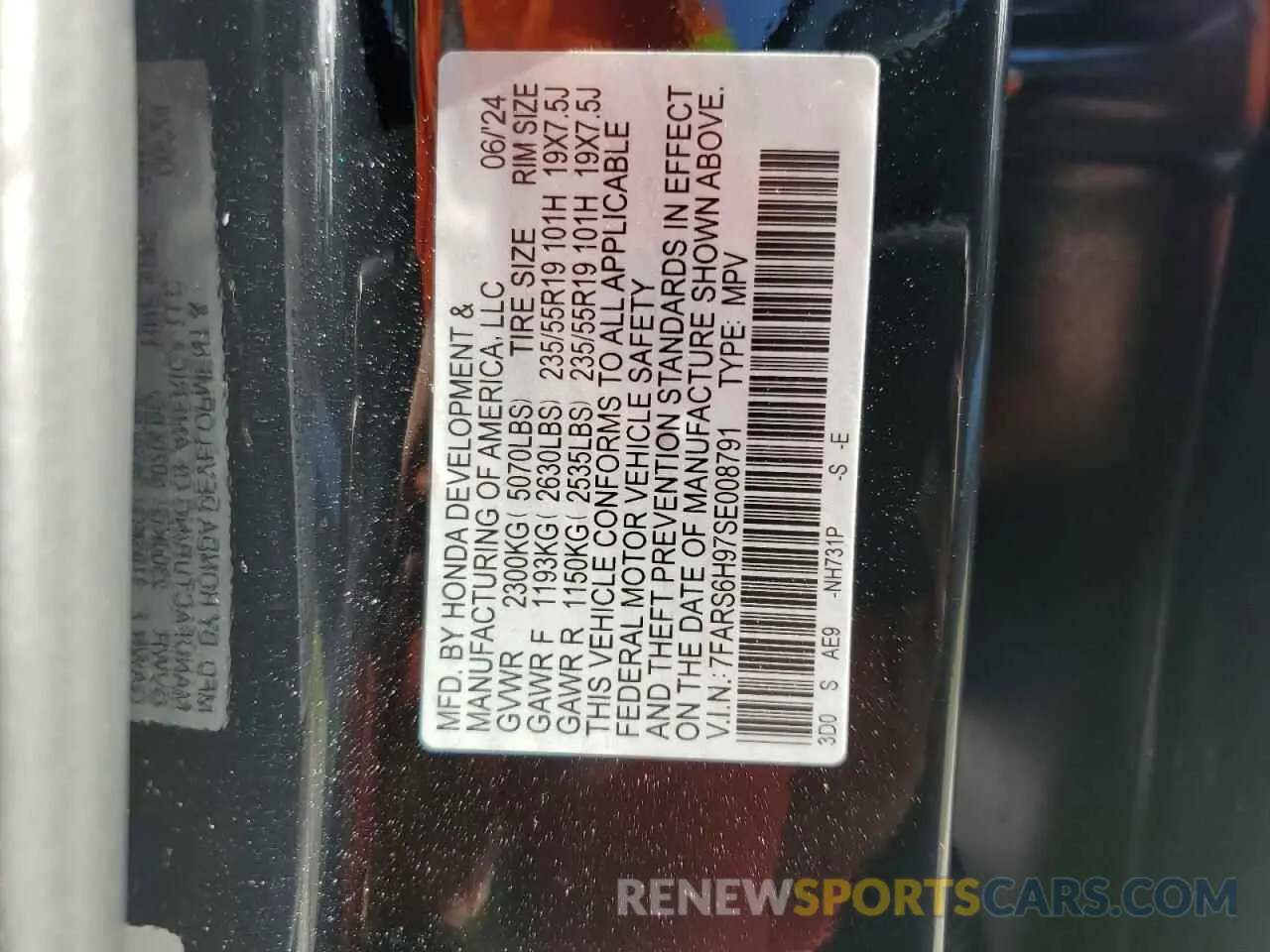 13 Photograph of a damaged car 7FARS6H97SE008791 HONDA CRV 2025