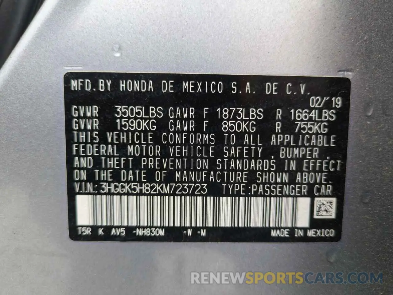 12 Photograph of a damaged car 3HGGK5H82KM723723 HONDA FIT 2019