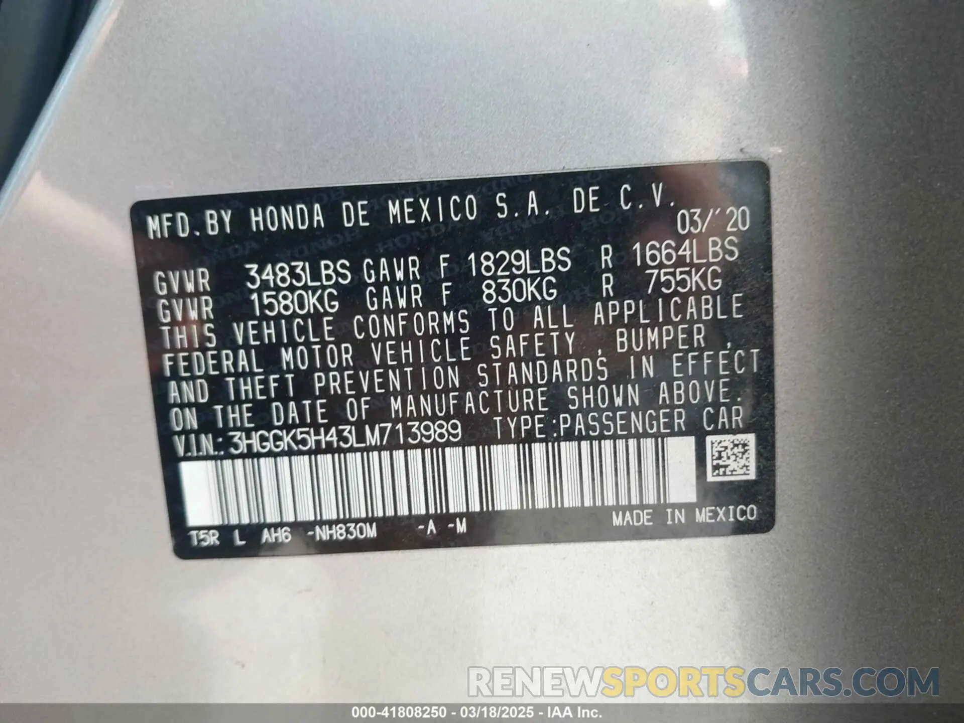 9 Photograph of a damaged car 3HGGK5H43LM713989 HONDA FIT 2020