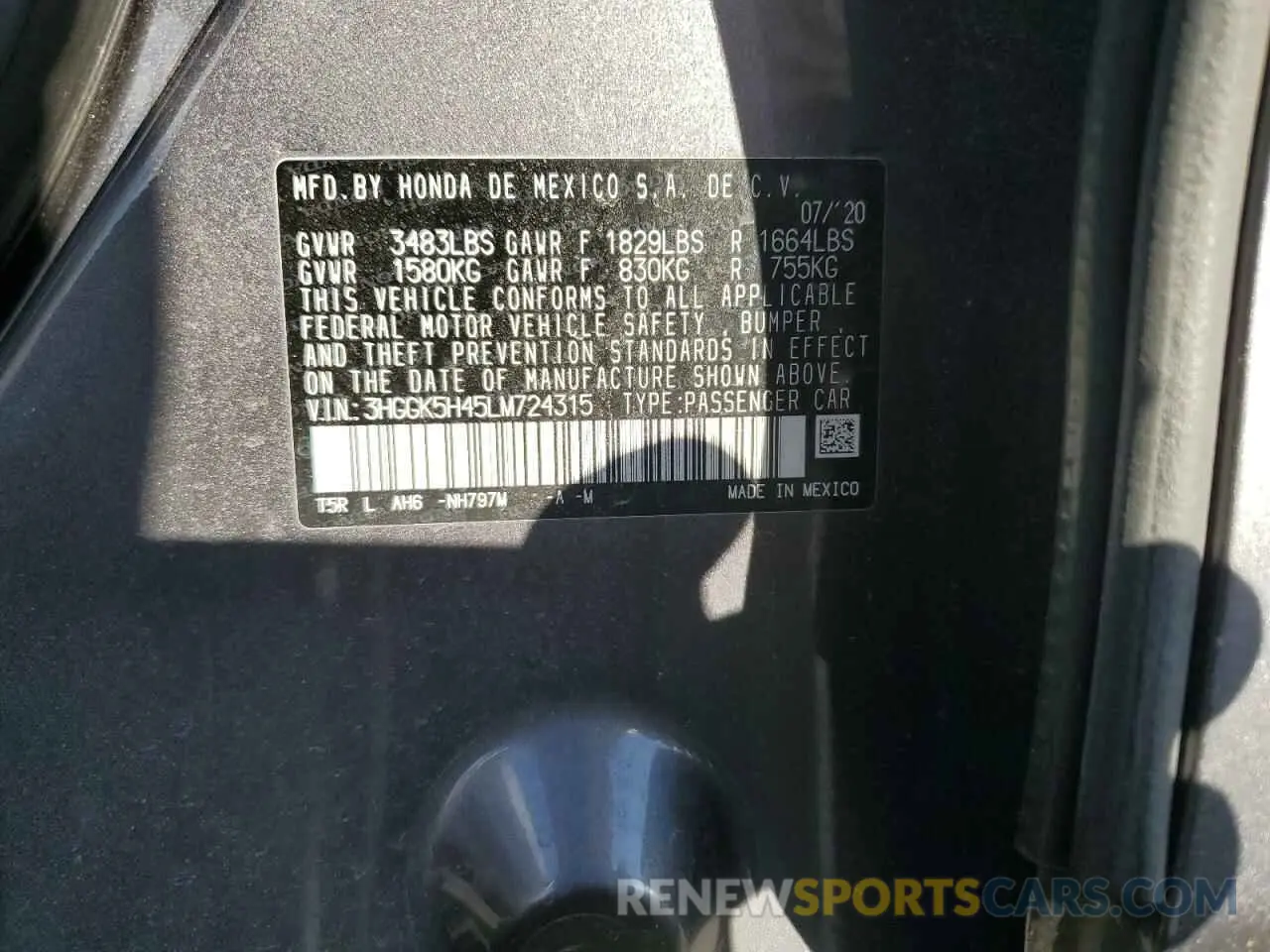 13 Photograph of a damaged car 3HGGK5H45LM724315 HONDA FIT 2020