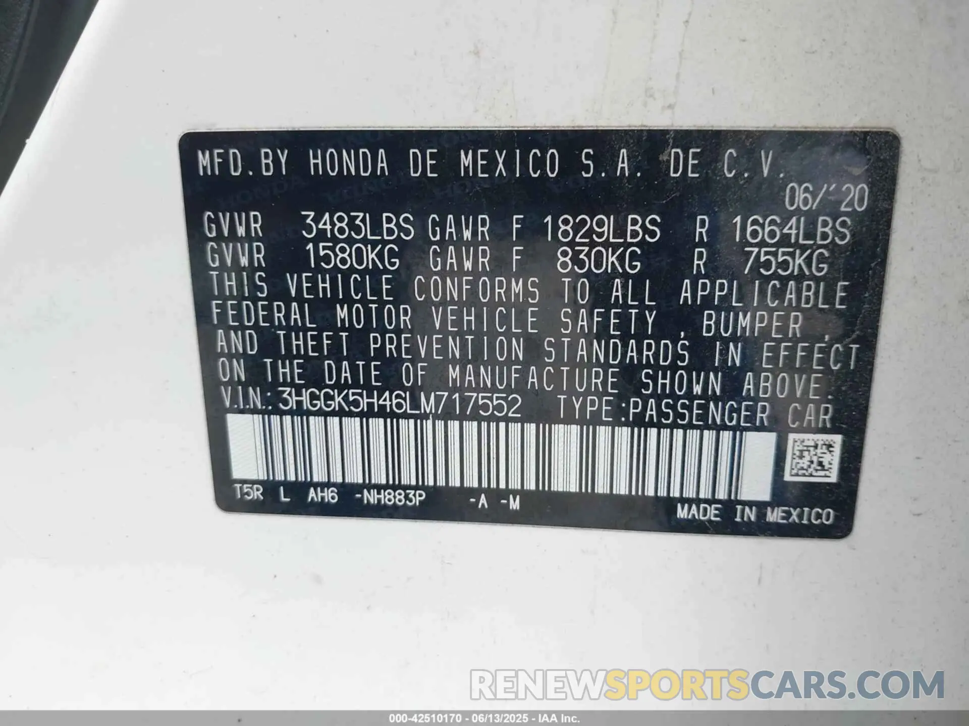 9 Photograph of a damaged car 3HGGK5H46LM717552 HONDA FIT 2020