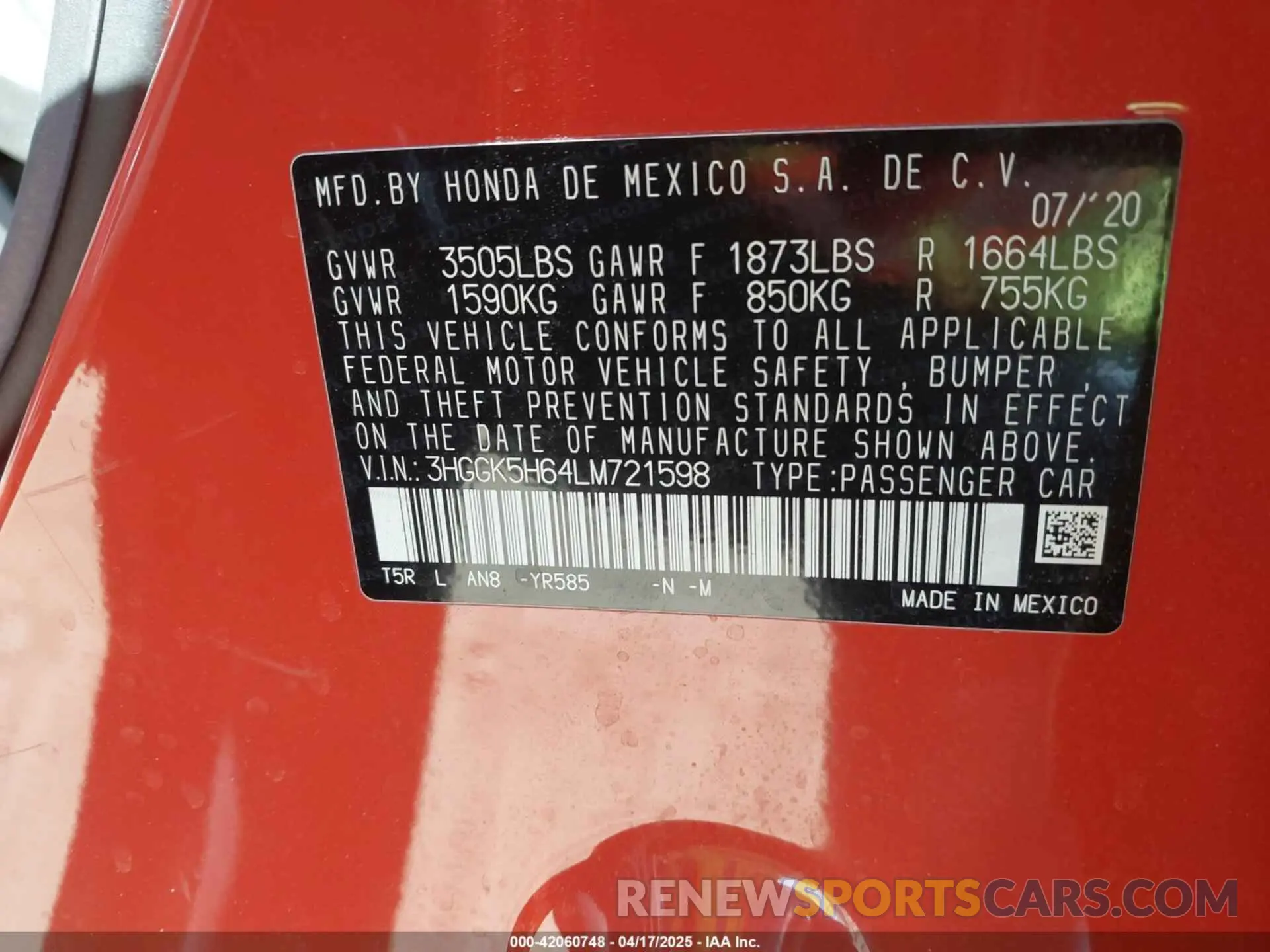 9 Photograph of a damaged car 3HGGK5H64LM721598 HONDA FIT 2020