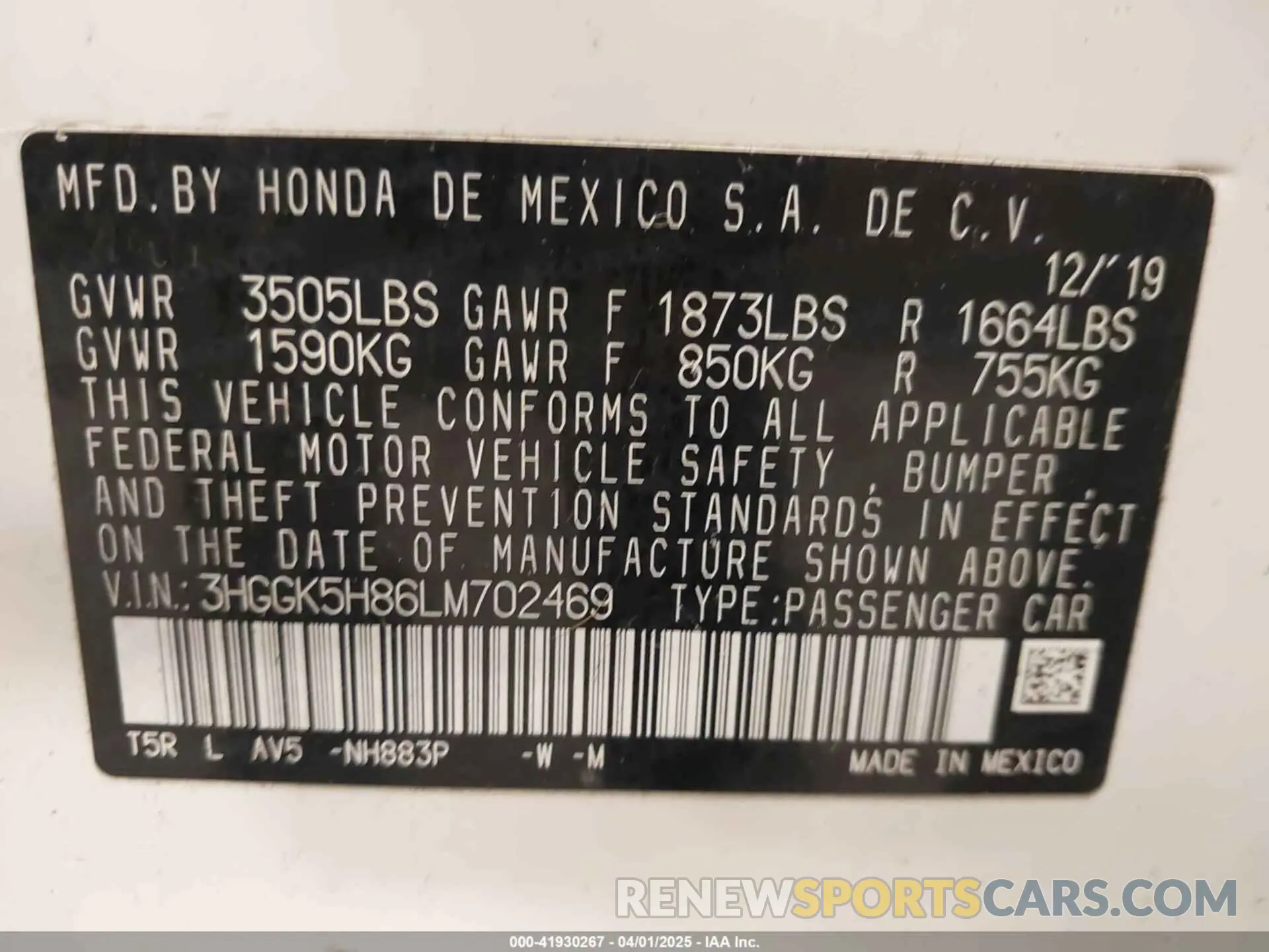9 Photograph of a damaged car 3HGGK5H86LM702469 HONDA FIT 2020