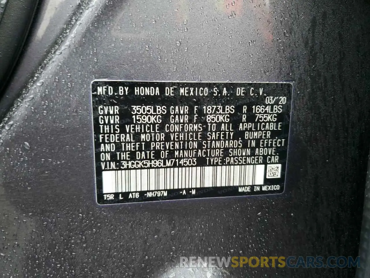 13 Photograph of a damaged car 3HGGK5H96LM714503 HONDA FIT 2020