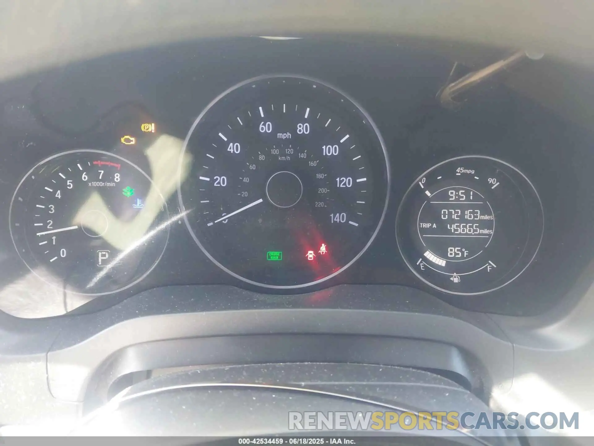 7 Photograph of a damaged car 3CZRU5H37KM719697 HONDA HR-V 2019