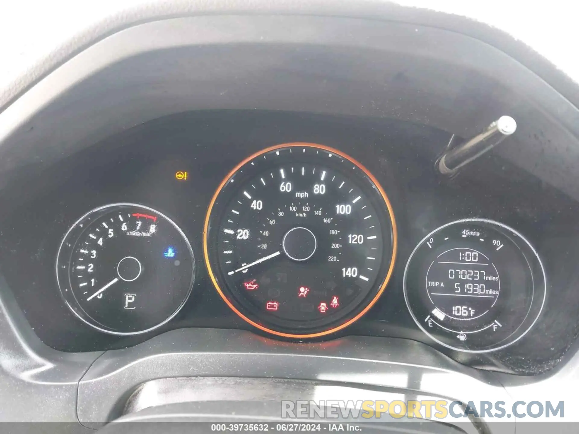 7 Photograph of a damaged car 3CZRU6H16KG734405 HONDA HR-V 2019