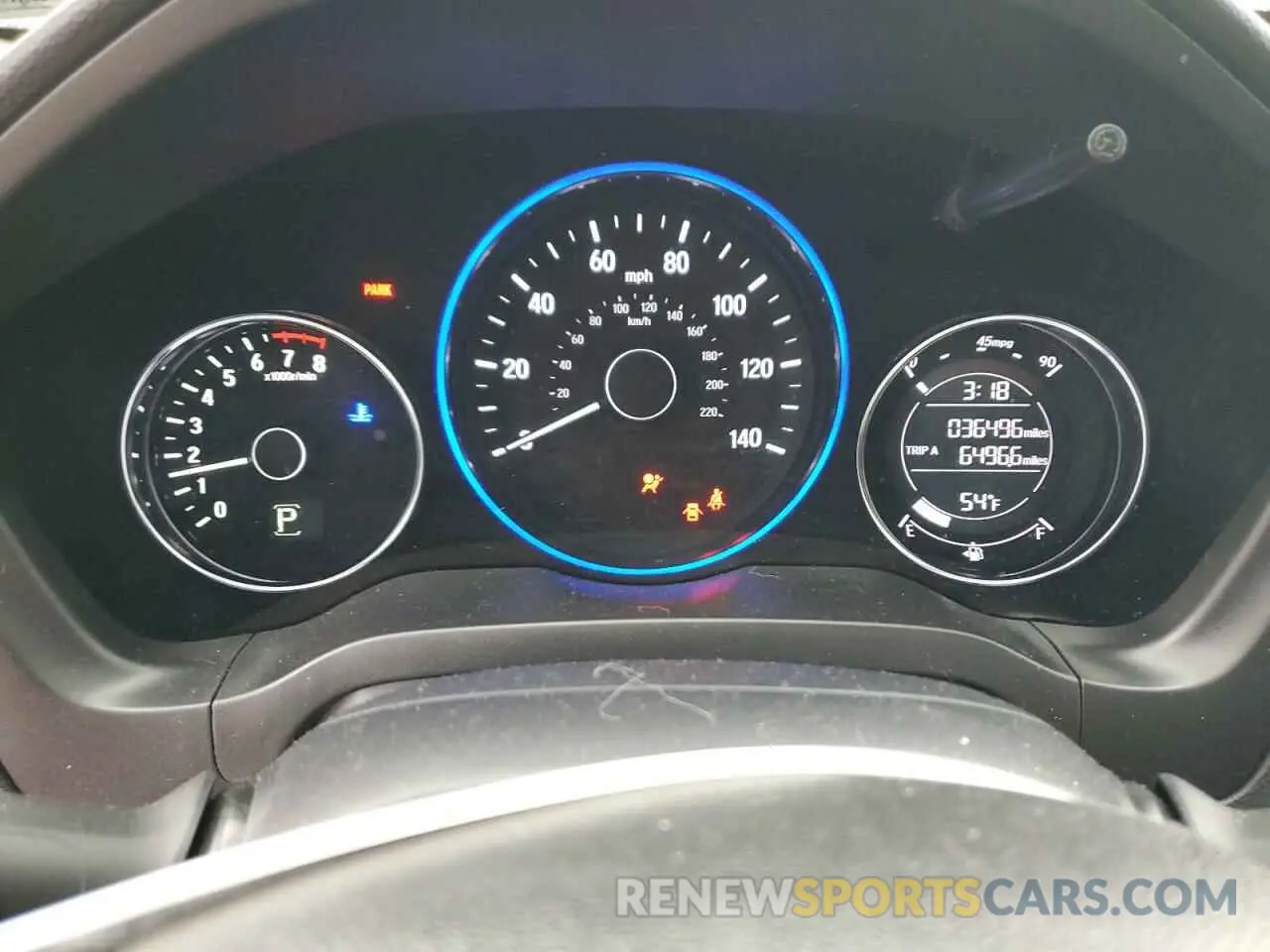 9 Photograph of a damaged car 3CZRU6H19KG724953 HONDA HR-V 2019