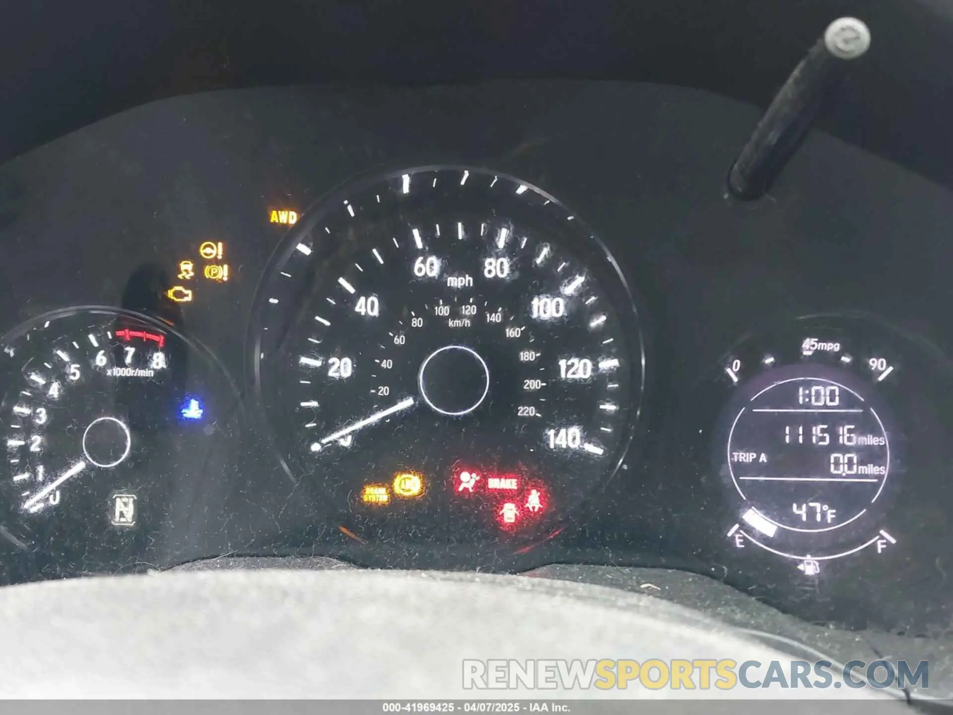 7 Photograph of a damaged car 3CZRU6H3XKG712120 HONDA HR-V 2019