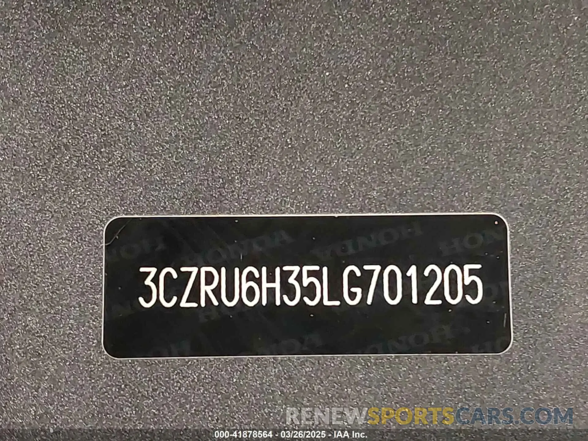 18 Photograph of a damaged car 3CZRU6H35LG701205 HONDA HR-V 2020