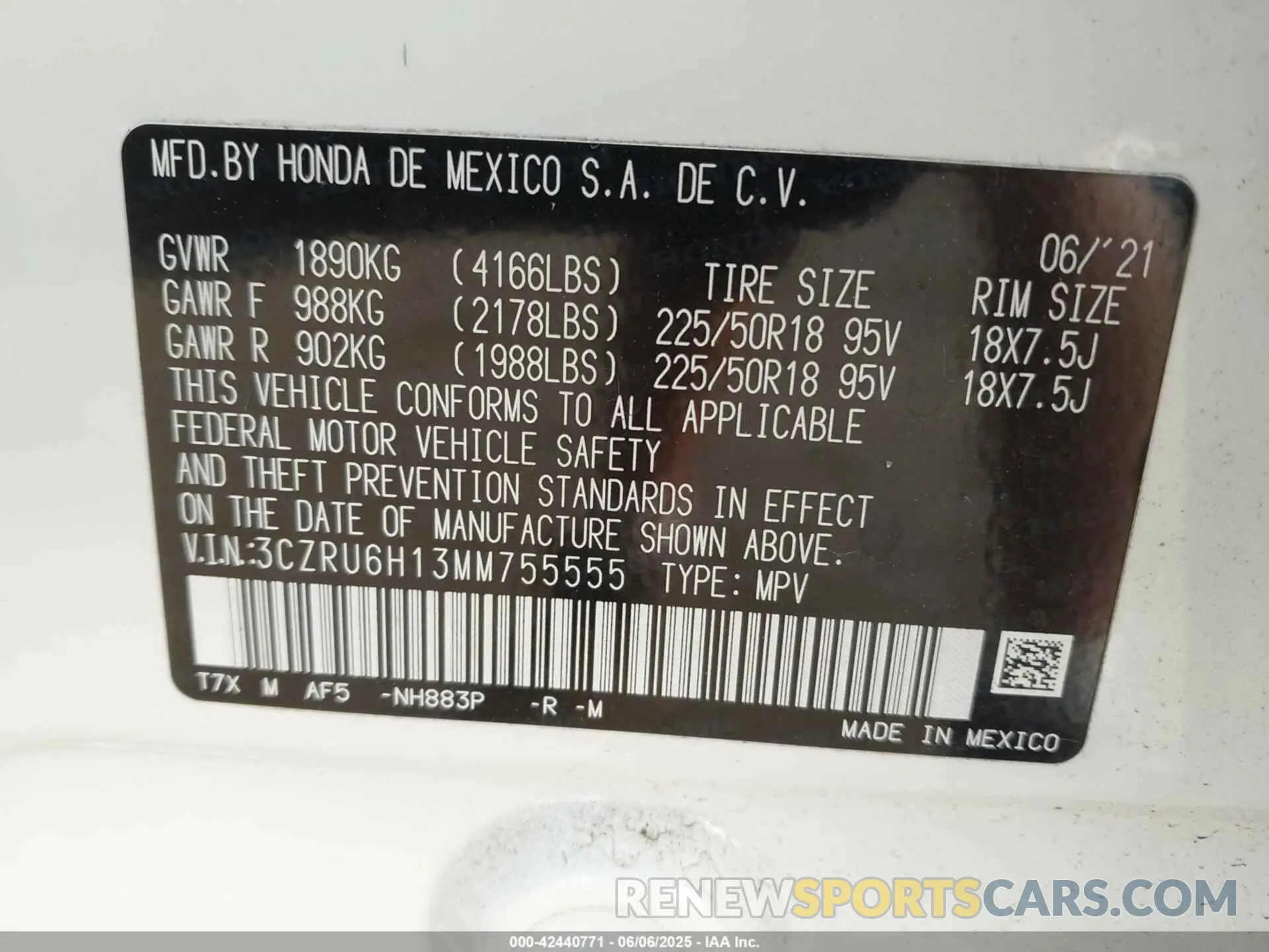 9 Photograph of a damaged car 3CZRU6H13MM755555 HONDA HR-V 2021