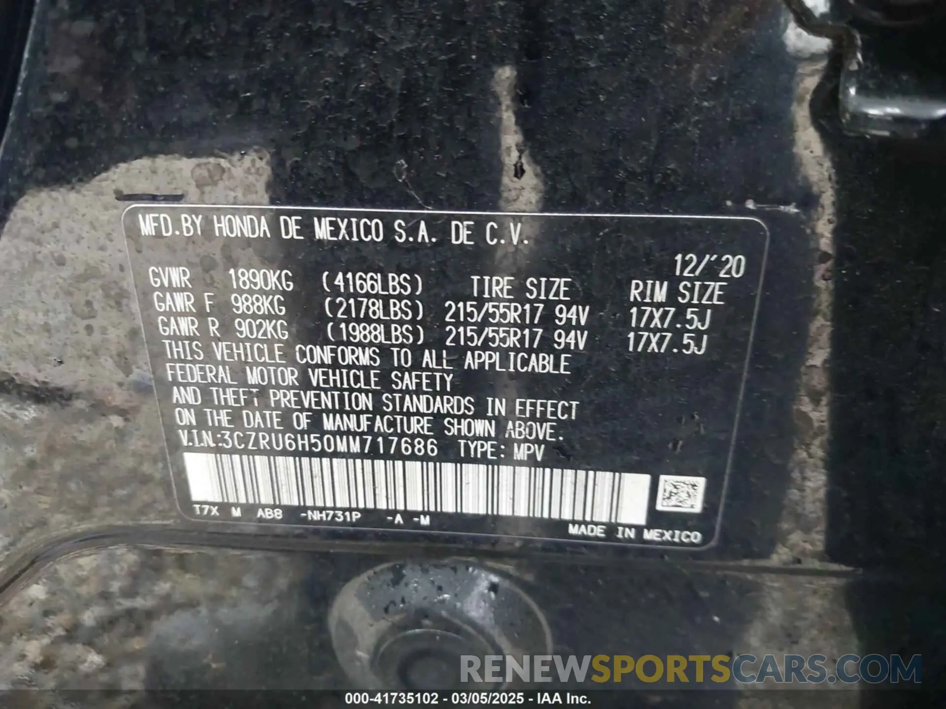9 Photograph of a damaged car 3CZRU6H50MM717686 HONDA HR-V 2021