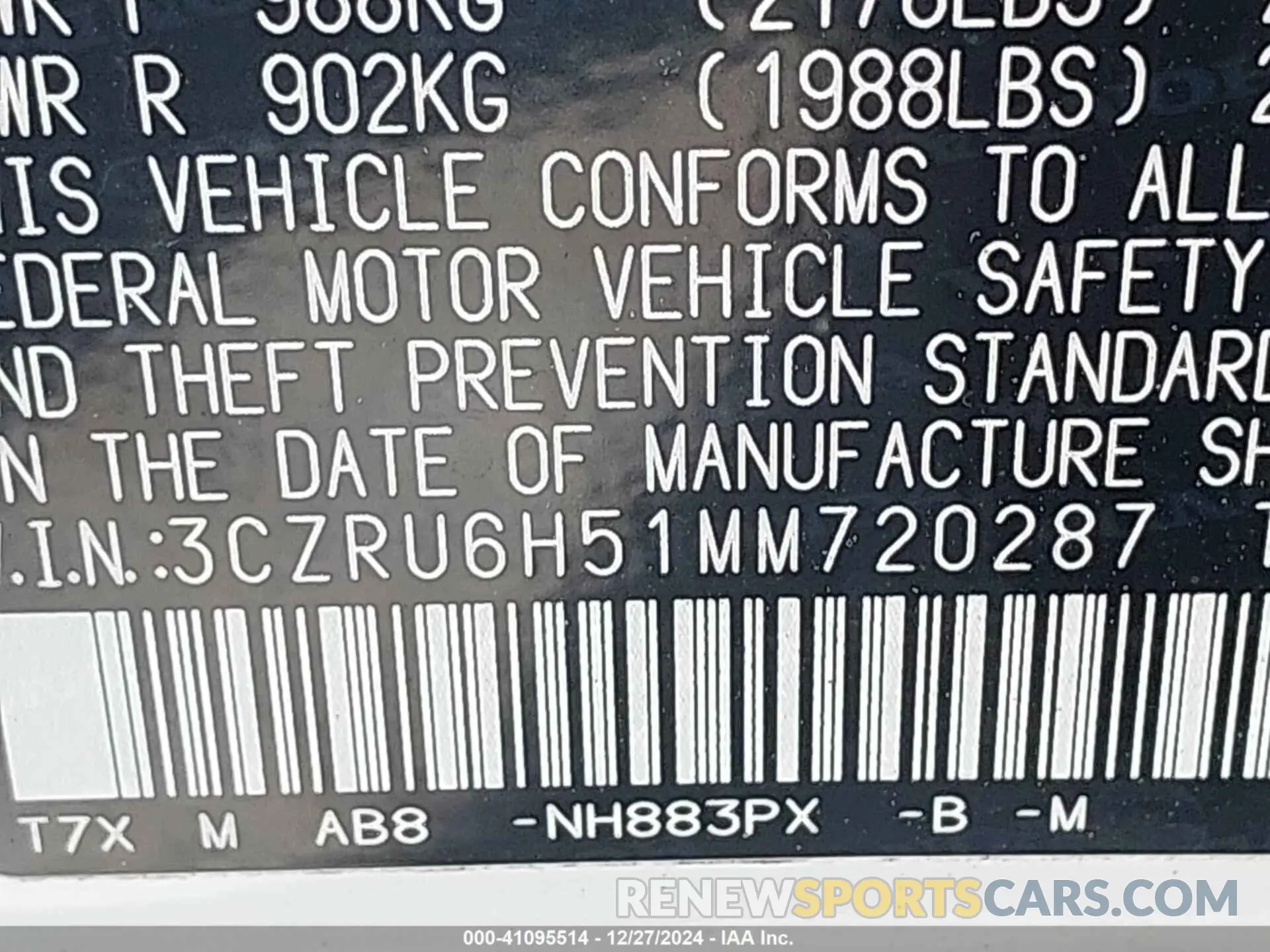 9 Photograph of a damaged car 3CZRU6H51MM720287 HONDA HR-V 2021