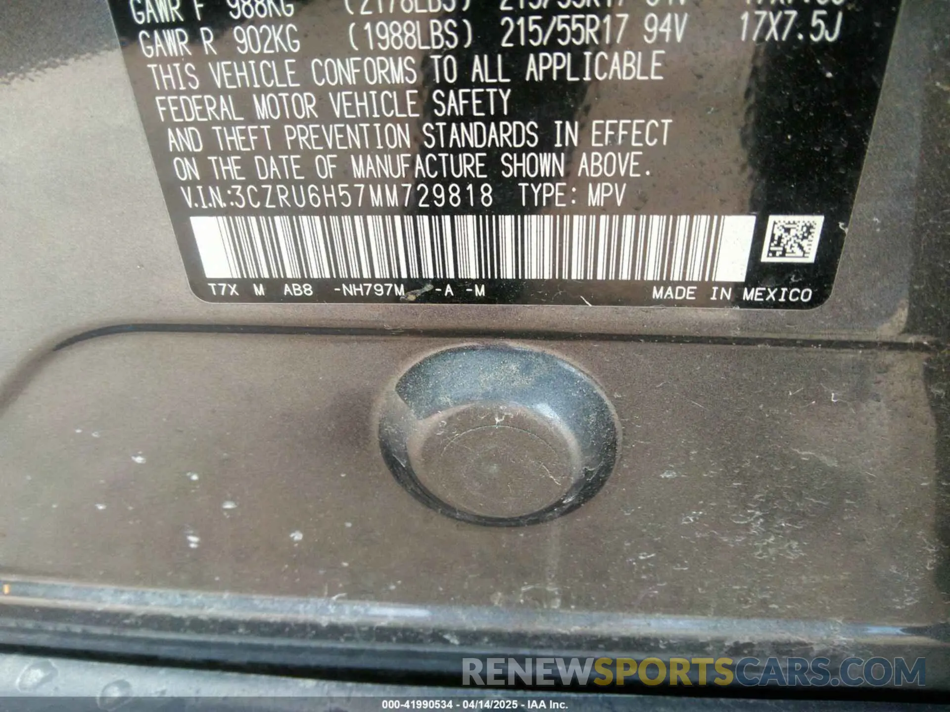 9 Photograph of a damaged car 3CZRU6H57MM729818 HONDA HR-V 2021