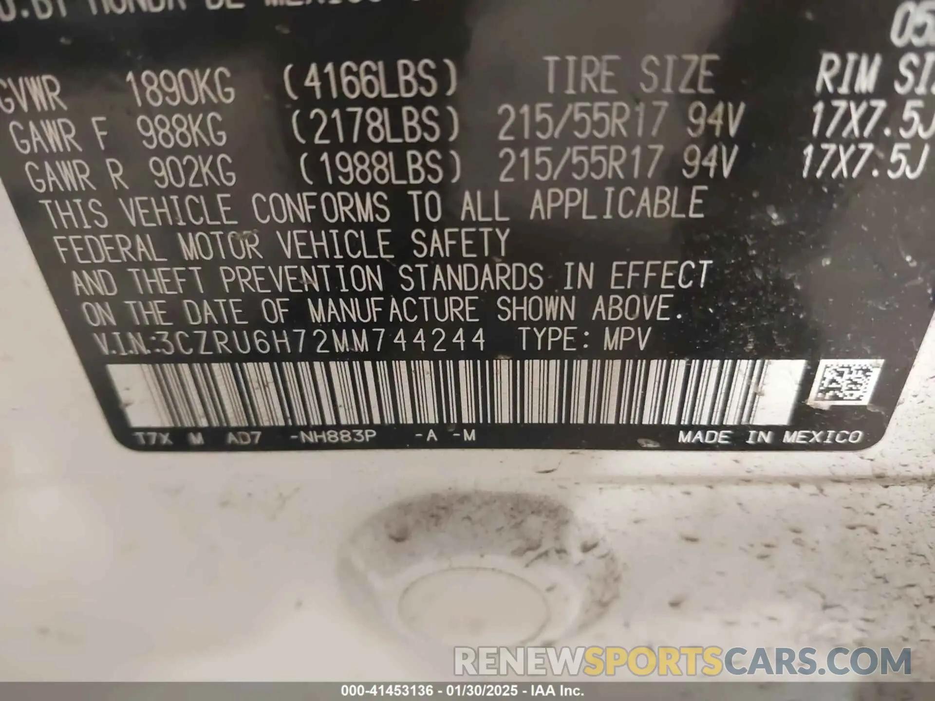 9 Photograph of a damaged car 3CZRU6H72MM744244 HONDA HR-V 2021