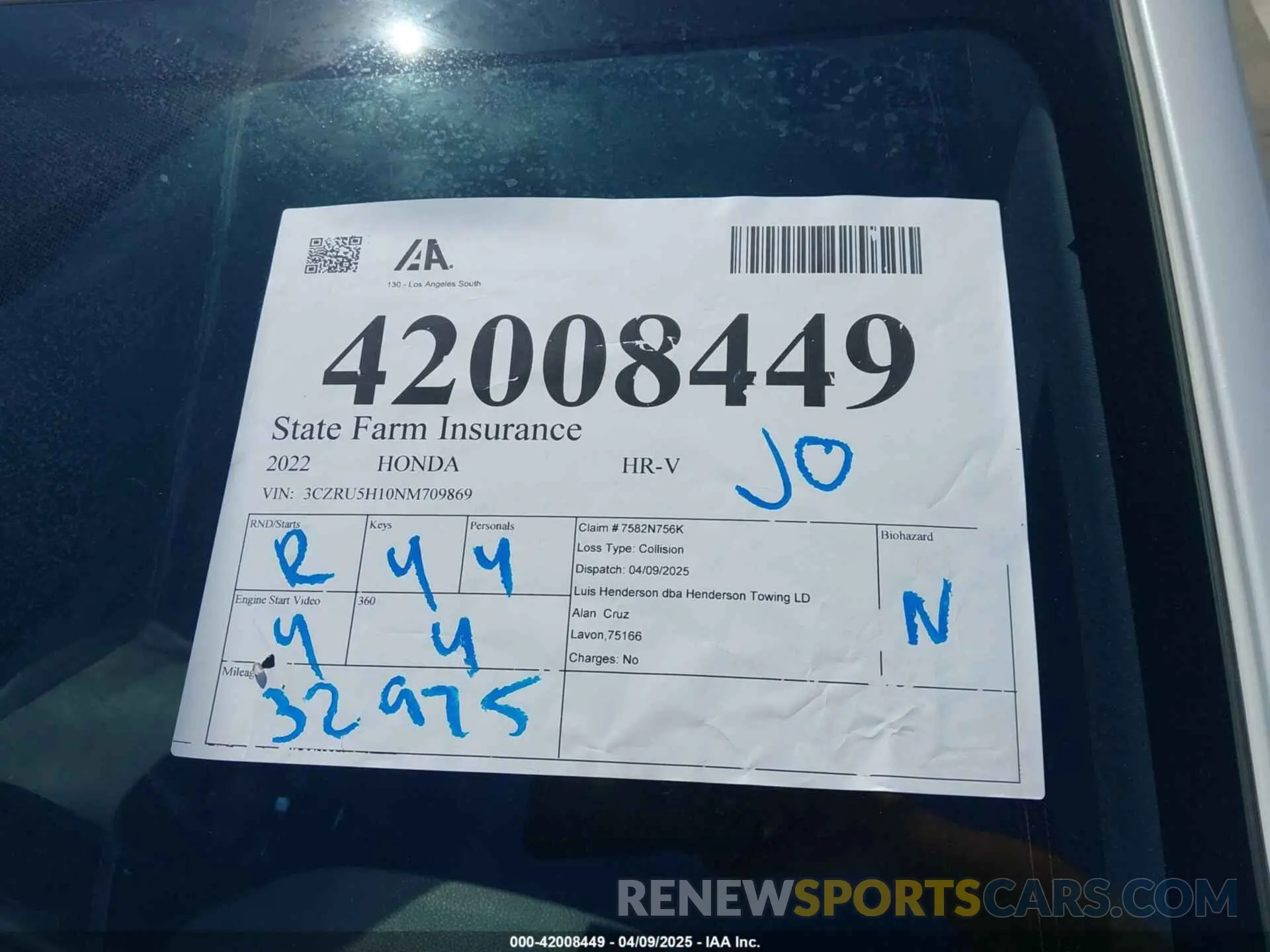 17 Photograph of a damaged car 3CZRU5H10NM709869 HONDA HR-V 2022