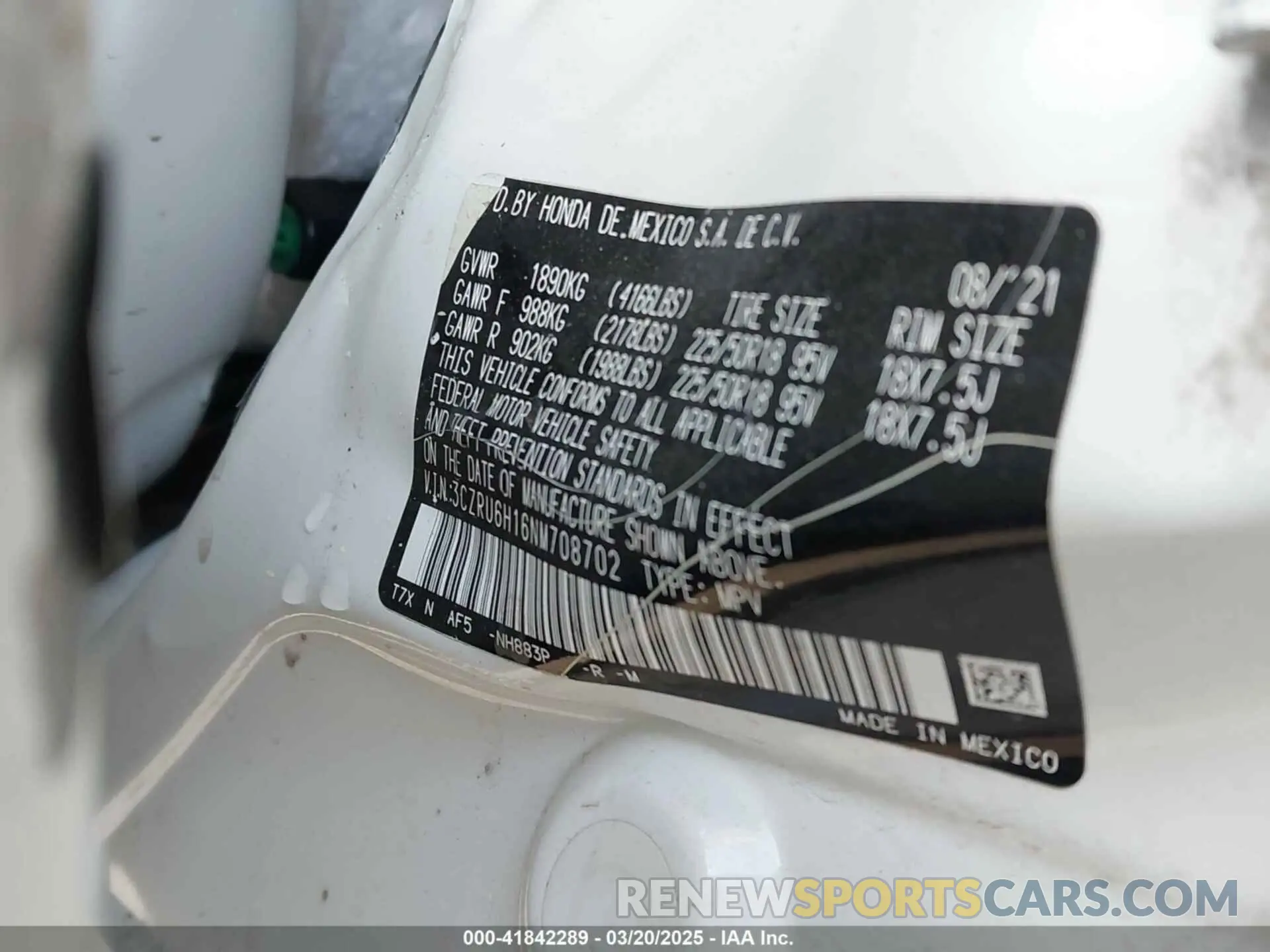 9 Photograph of a damaged car 3CZRU6H16NM708702 HONDA HR-V 2022