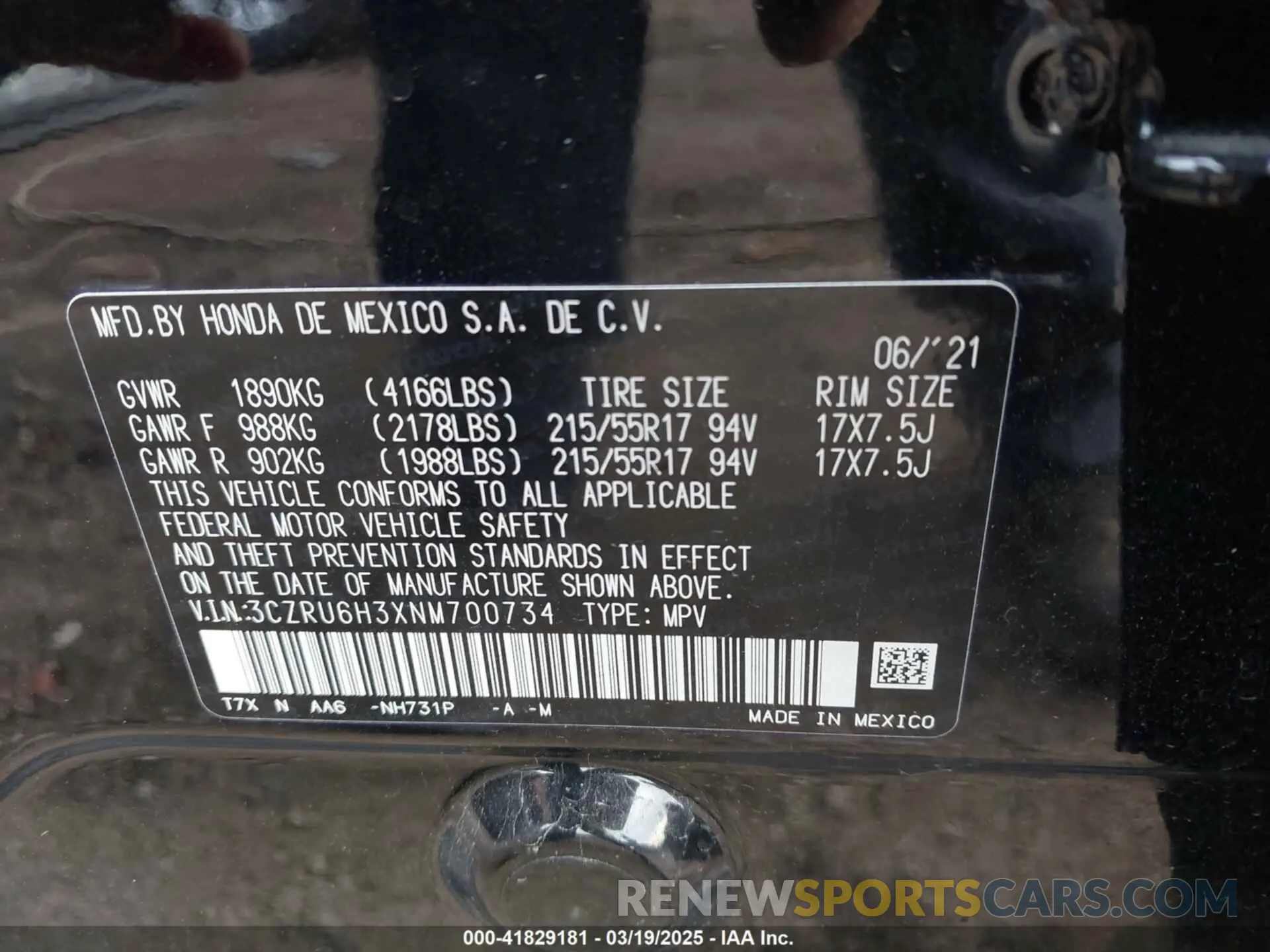 9 Photograph of a damaged car 3CZRU6H3XNM700734 HONDA HR-V 2022