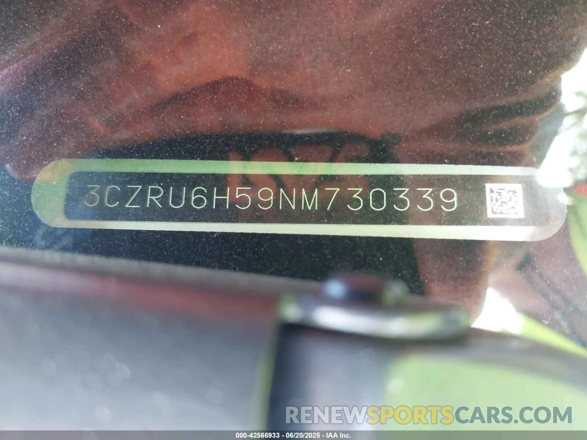 17 Photograph of a damaged car 3CZRU6H59NM730339 HONDA HR-V 2022