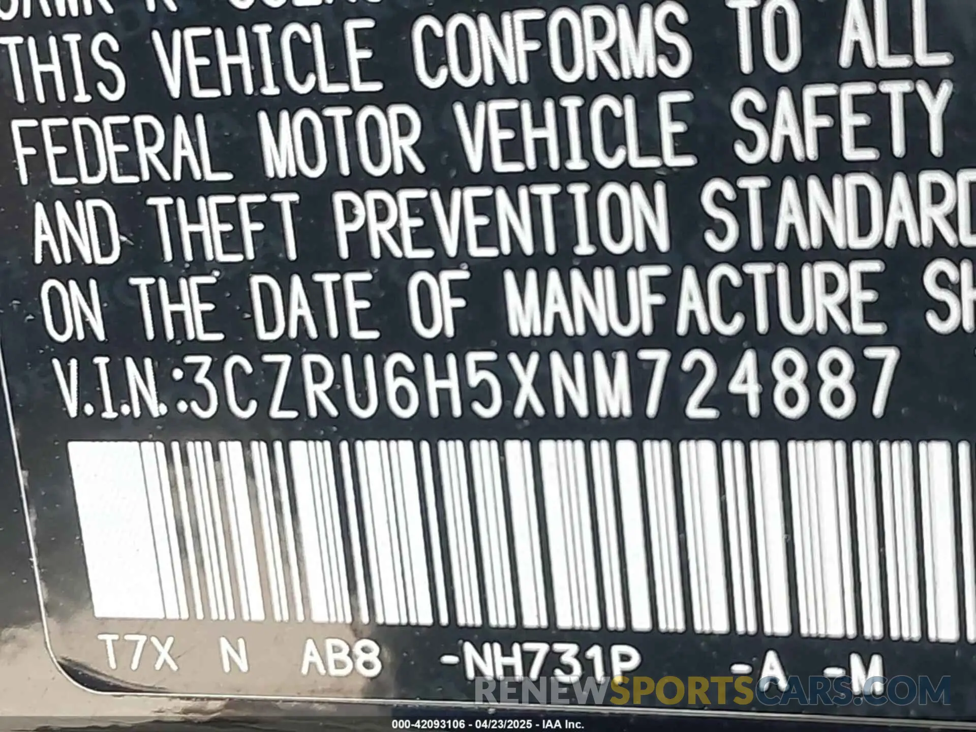 9 Photograph of a damaged car 3CZRU6H5XNM724887 HONDA HR-V 2022