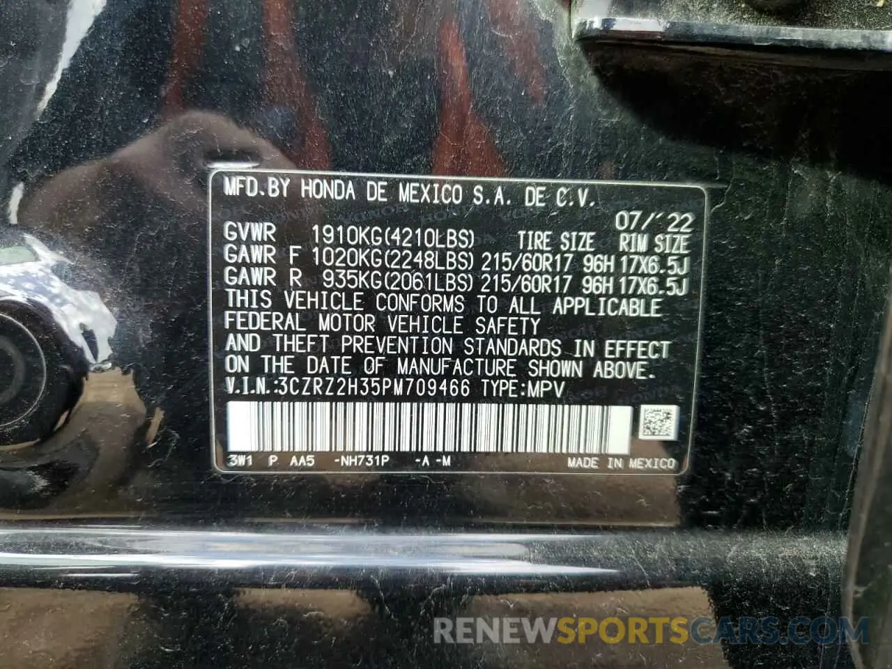 13 Photograph of a damaged car 3CZRZ2H35PM709466 HONDA HR-V 2023