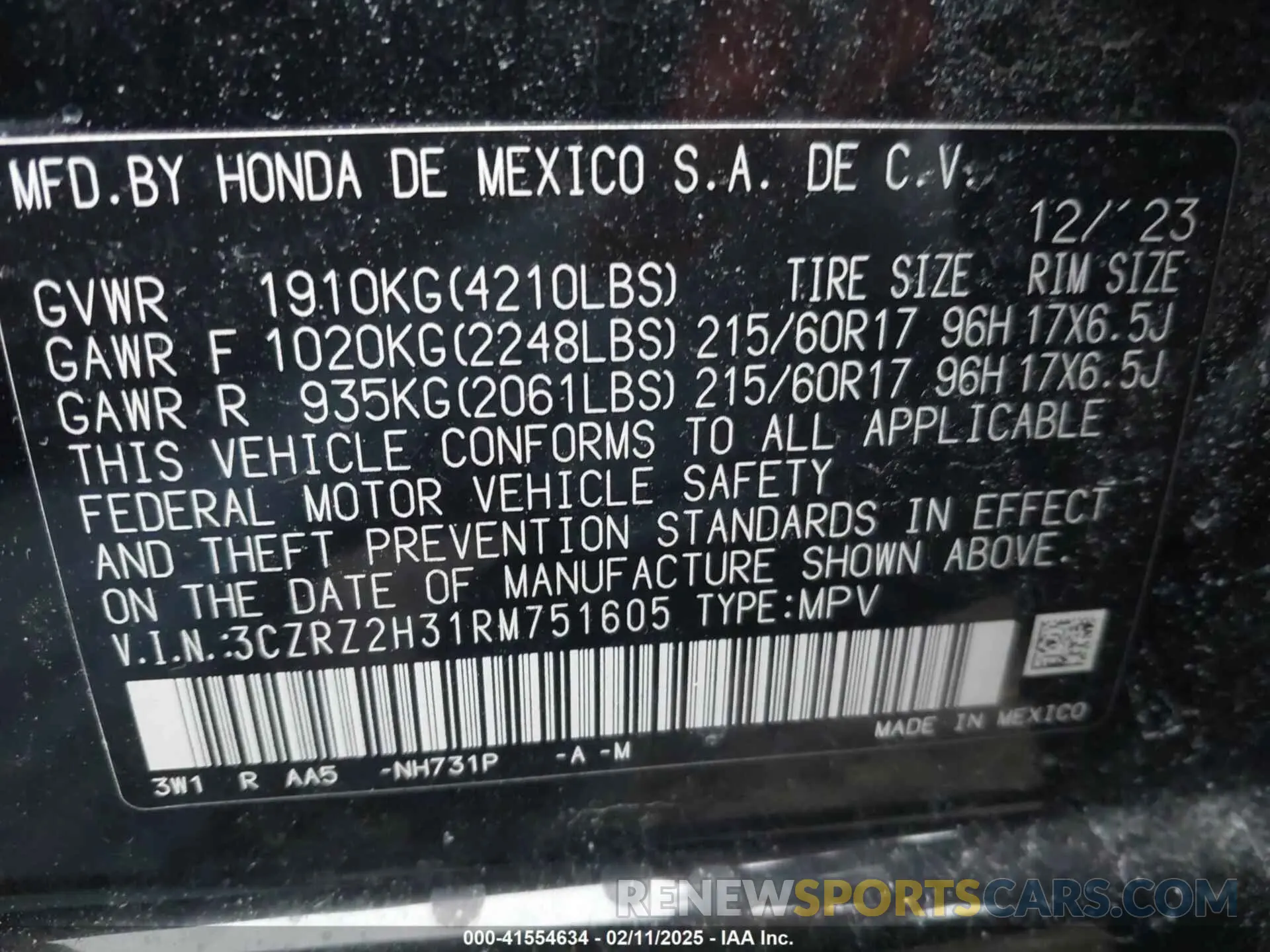 9 Photograph of a damaged car 3CZRZ2H31RM751605 HONDA HR-V 2024