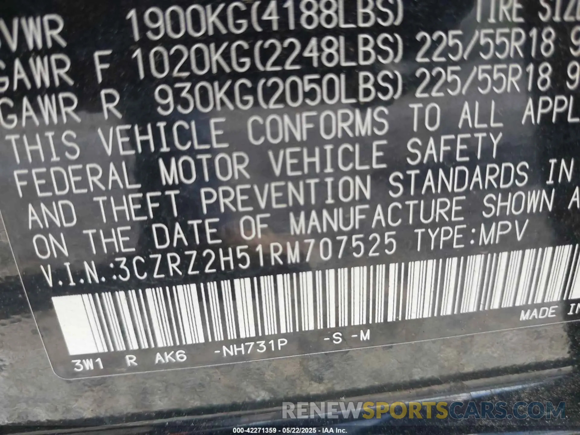 9 Photograph of a damaged car 3CZRZ2H51RM707525 HONDA HR-V 2024