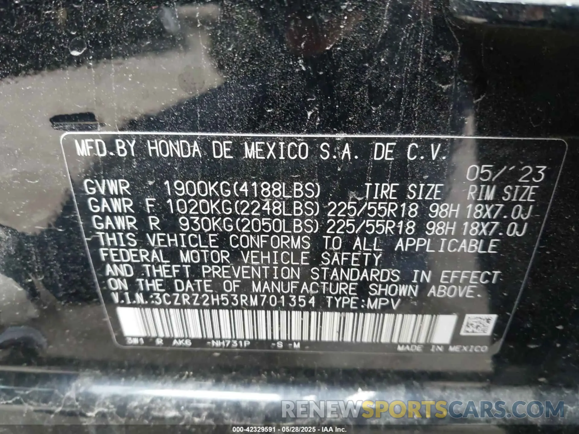 9 Photograph of a damaged car 3CZRZ2H53RM701354 HONDA HR-V 2024