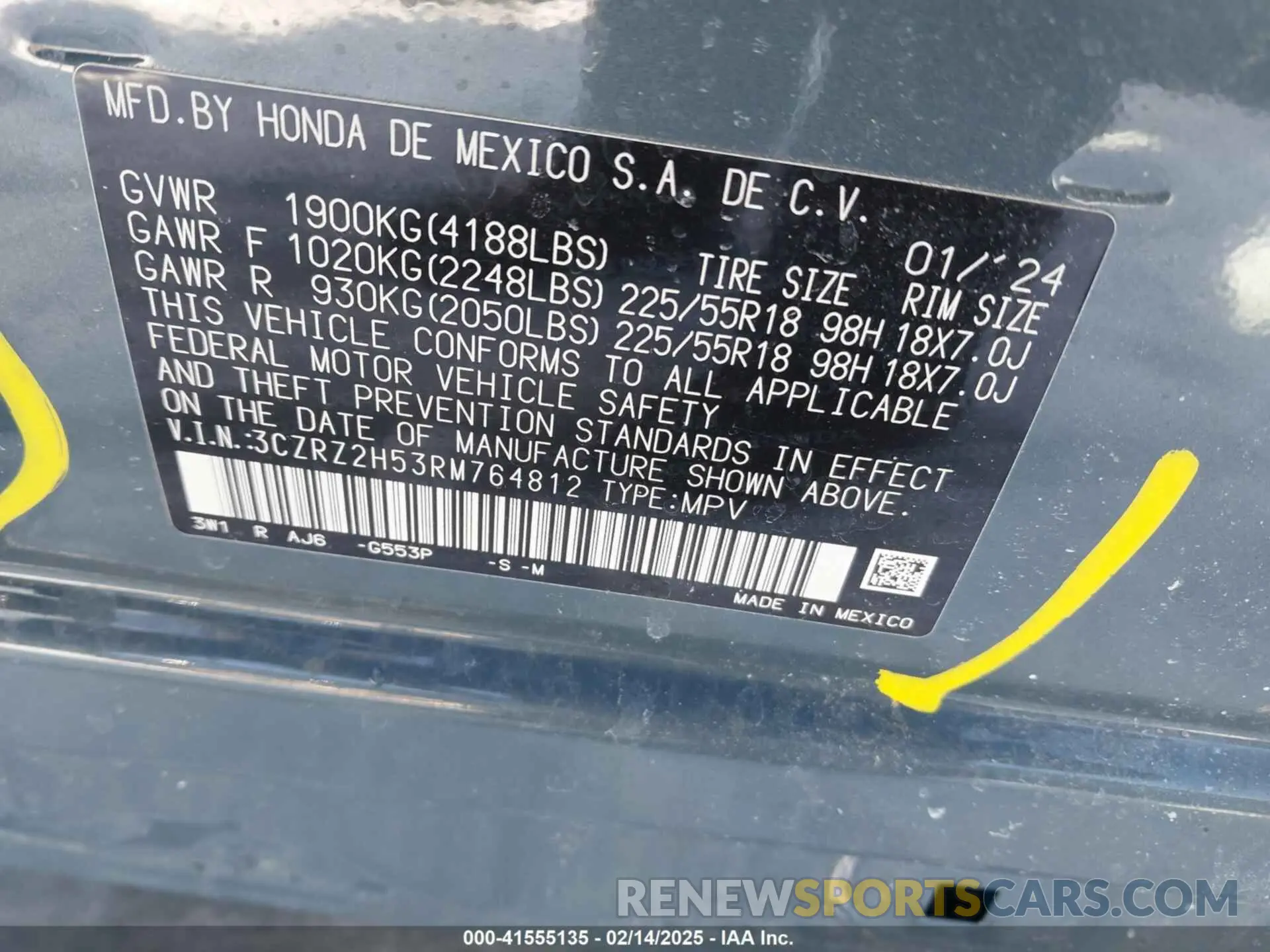 9 Photograph of a damaged car 3CZRZ2H53RM764812 HONDA HR-V 2024