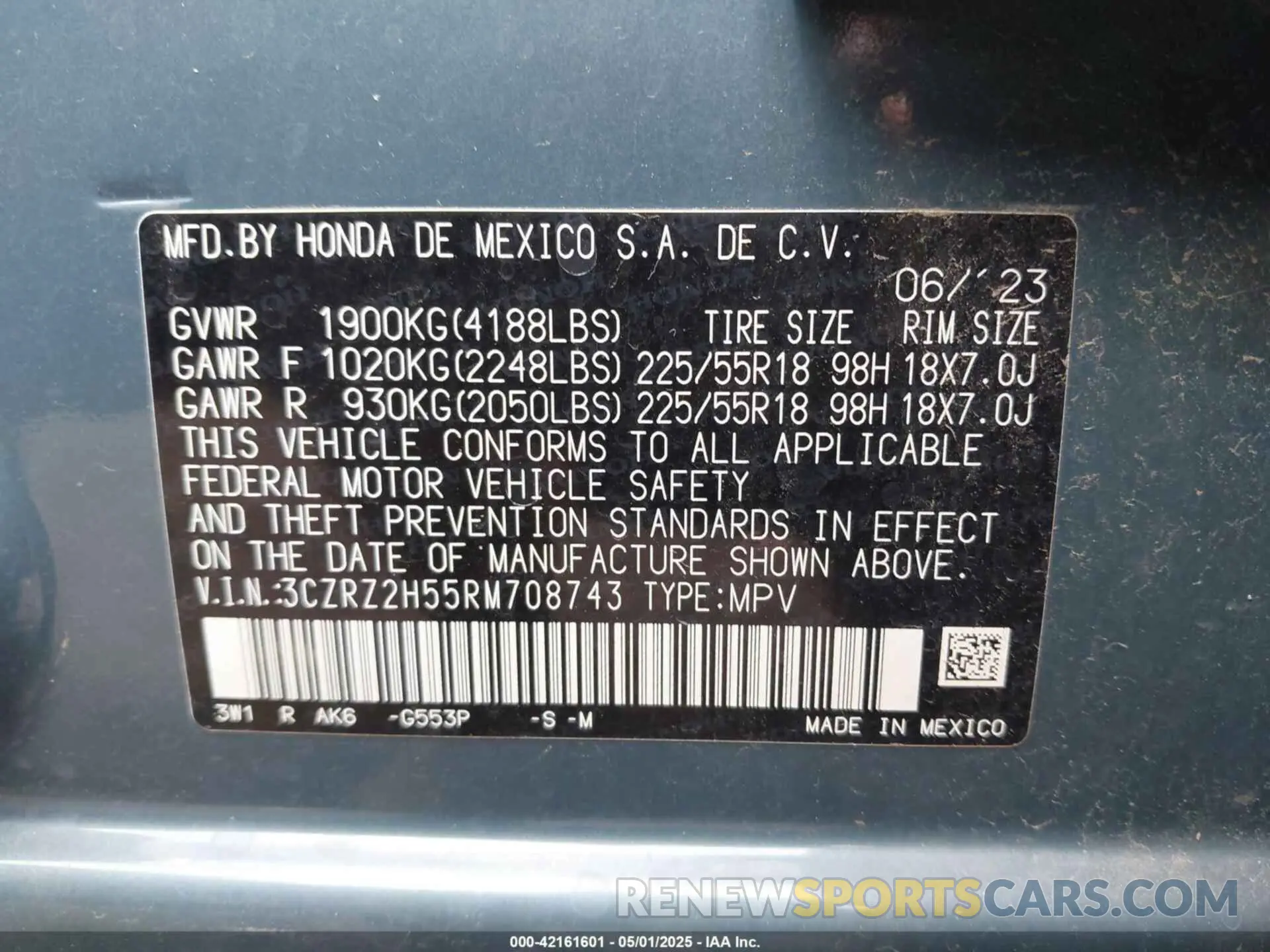 9 Photograph of a damaged car 3CZRZ2H55RM708743 HONDA HR-V 2024