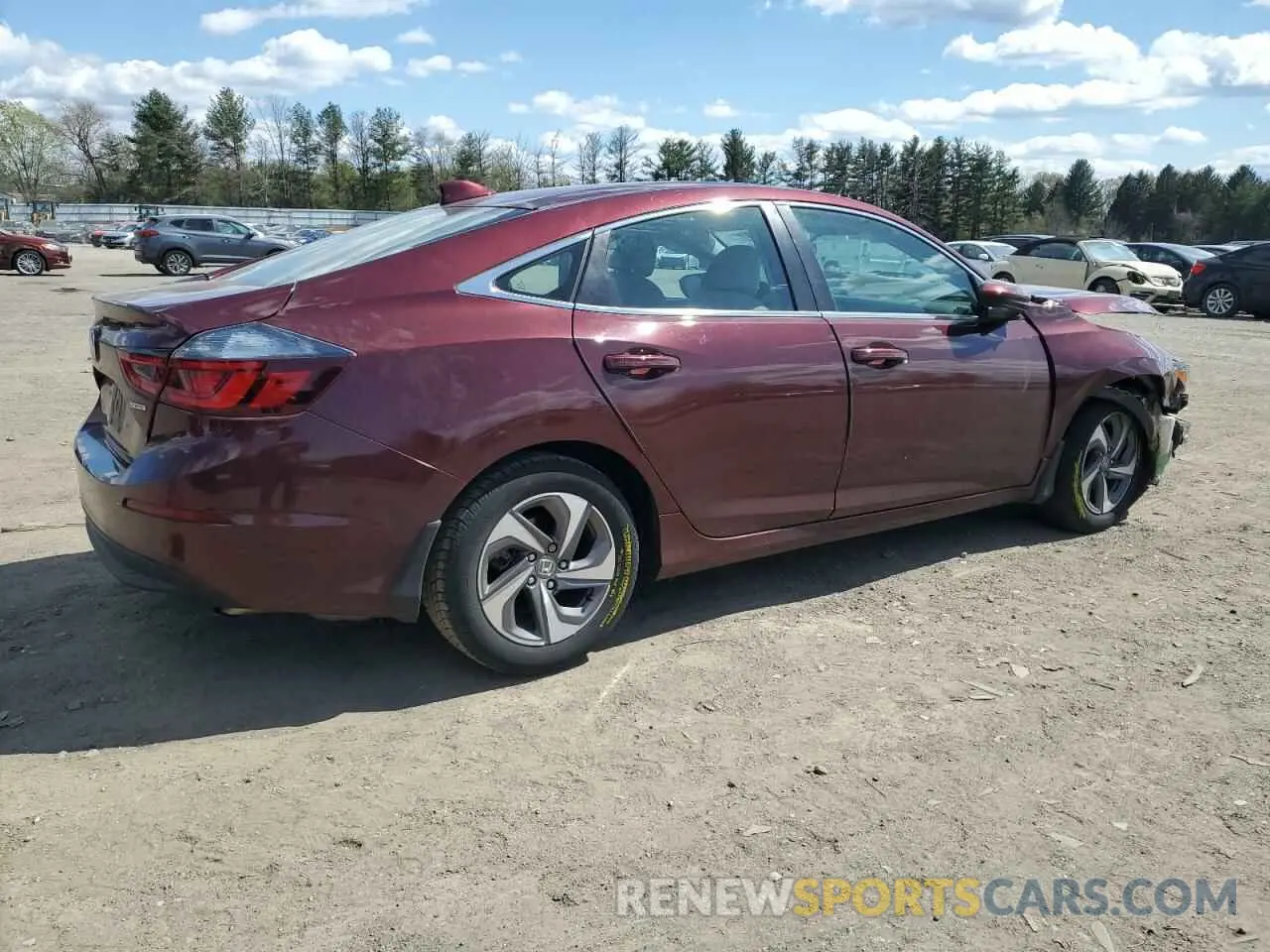 3 Photograph of a damaged car 19XZE4F50KE021699 HONDA INSIGHT 2019