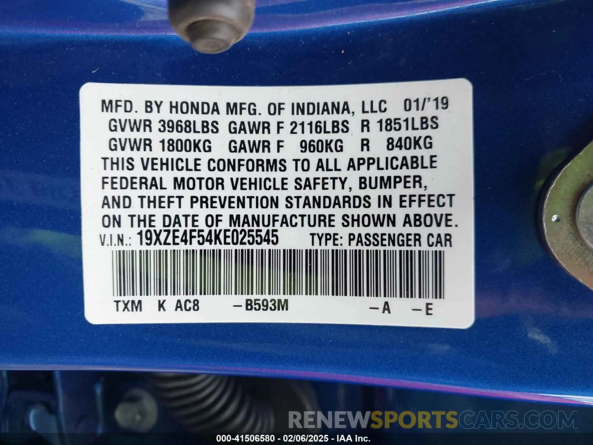 9 Photograph of a damaged car 19XZE4F54KE025545 HONDA INSIGHT 2019
