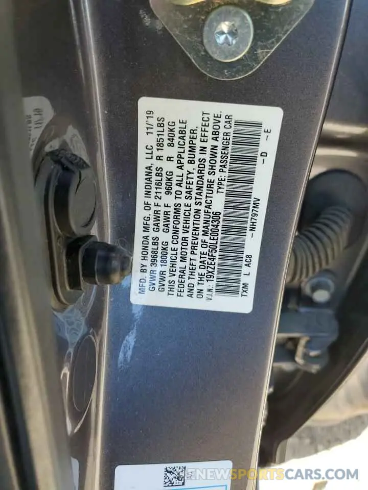 12 Photograph of a damaged car 19XZE4F50LE004306 HONDA INSIGHT 2020