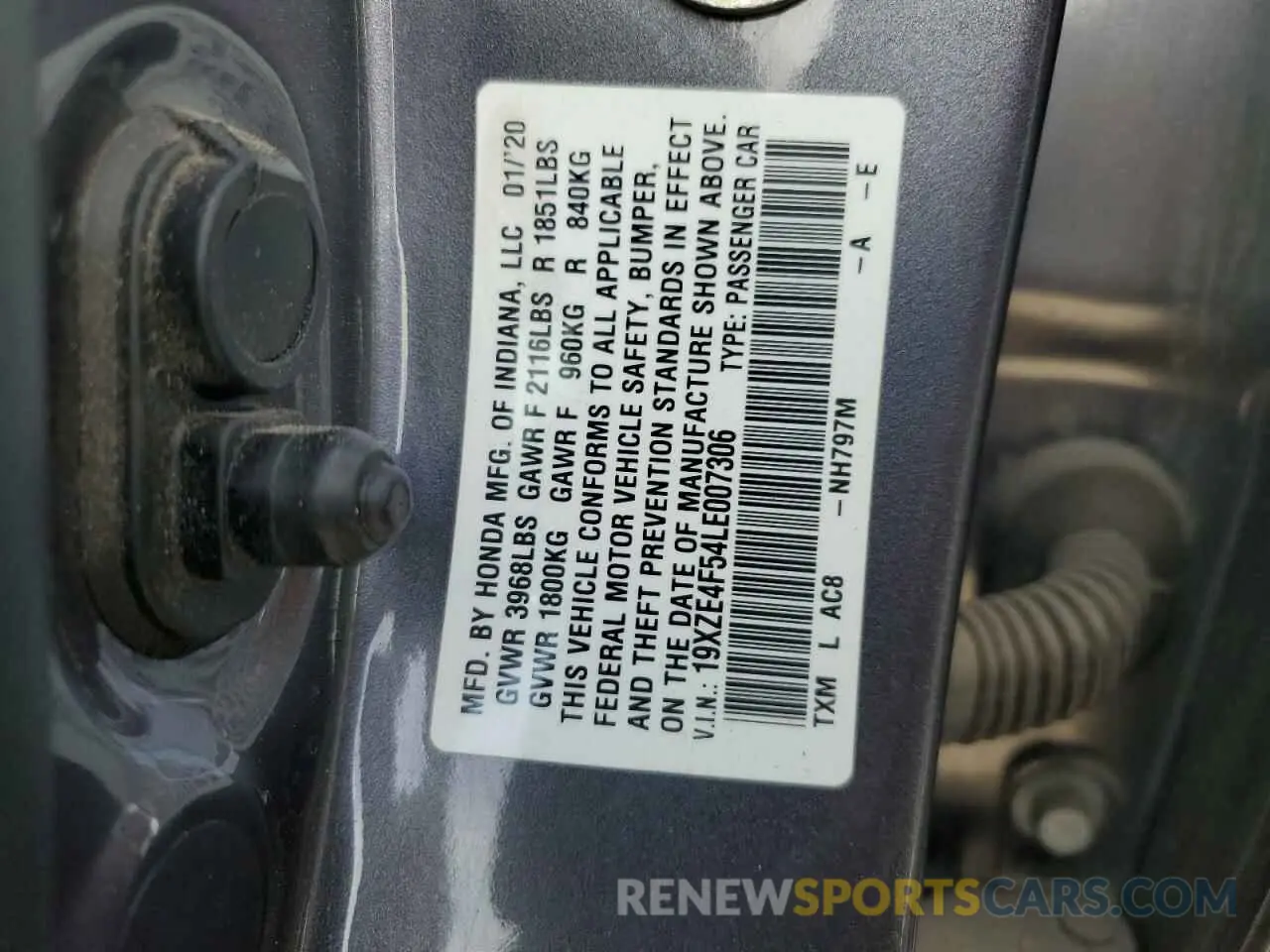 13 Photograph of a damaged car 19XZE4F54LE007306 HONDA INSIGHT 2020