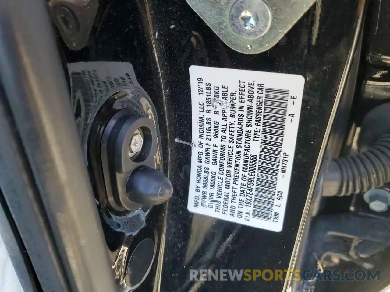 15 Photograph of a damaged car 19XZE4F59LE005566 HONDA INSIGHT 2020